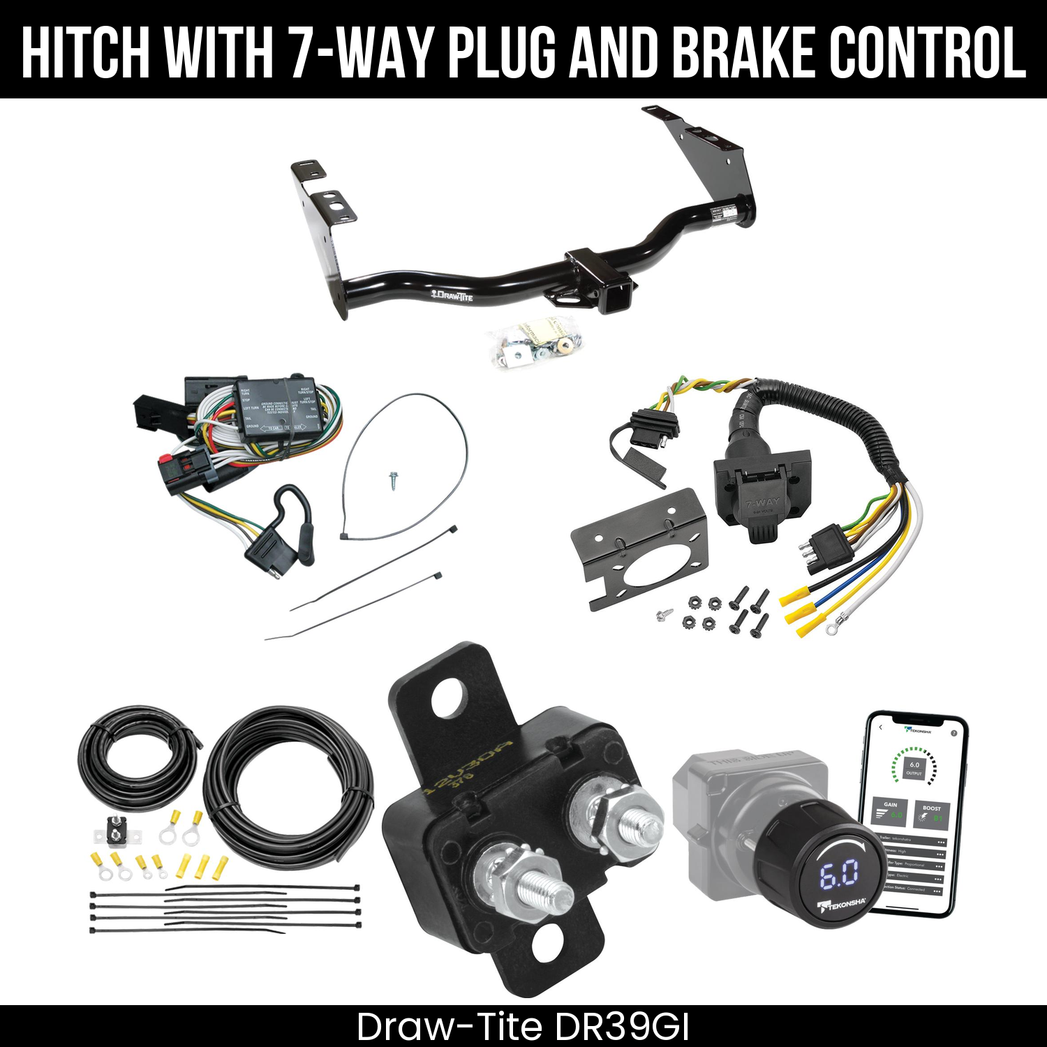 Draw Tite DR39GI Hitch With 7 Way Plug And Brake Control Bundle Featureimg