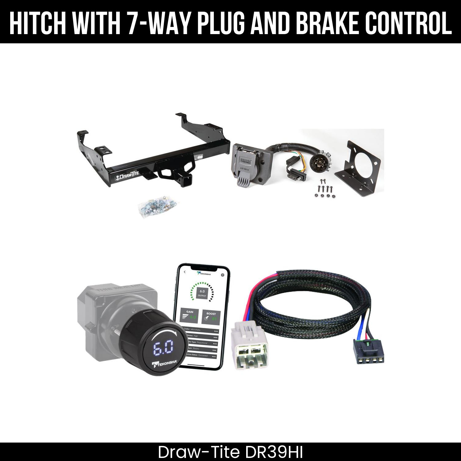 Draw Tite DR39HI Hitch With 7 Way Plug And Brake Control Bundle Featureimg