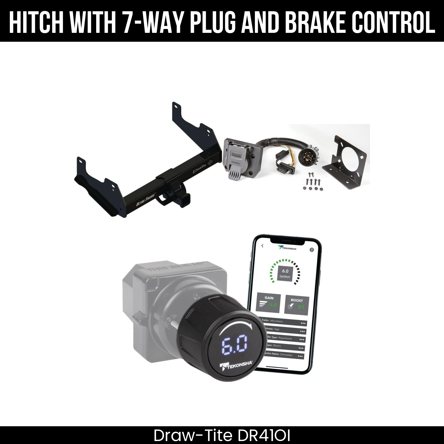 Draw Tite DR41OI Hitch With 7 Way Plug And Brake Control Bundle Featureimg