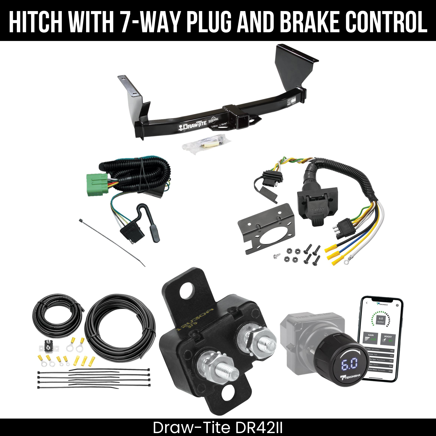 Draw Tite DR42II Hitch With 7 Way Plug And Brake Control Bundle Featureimg
