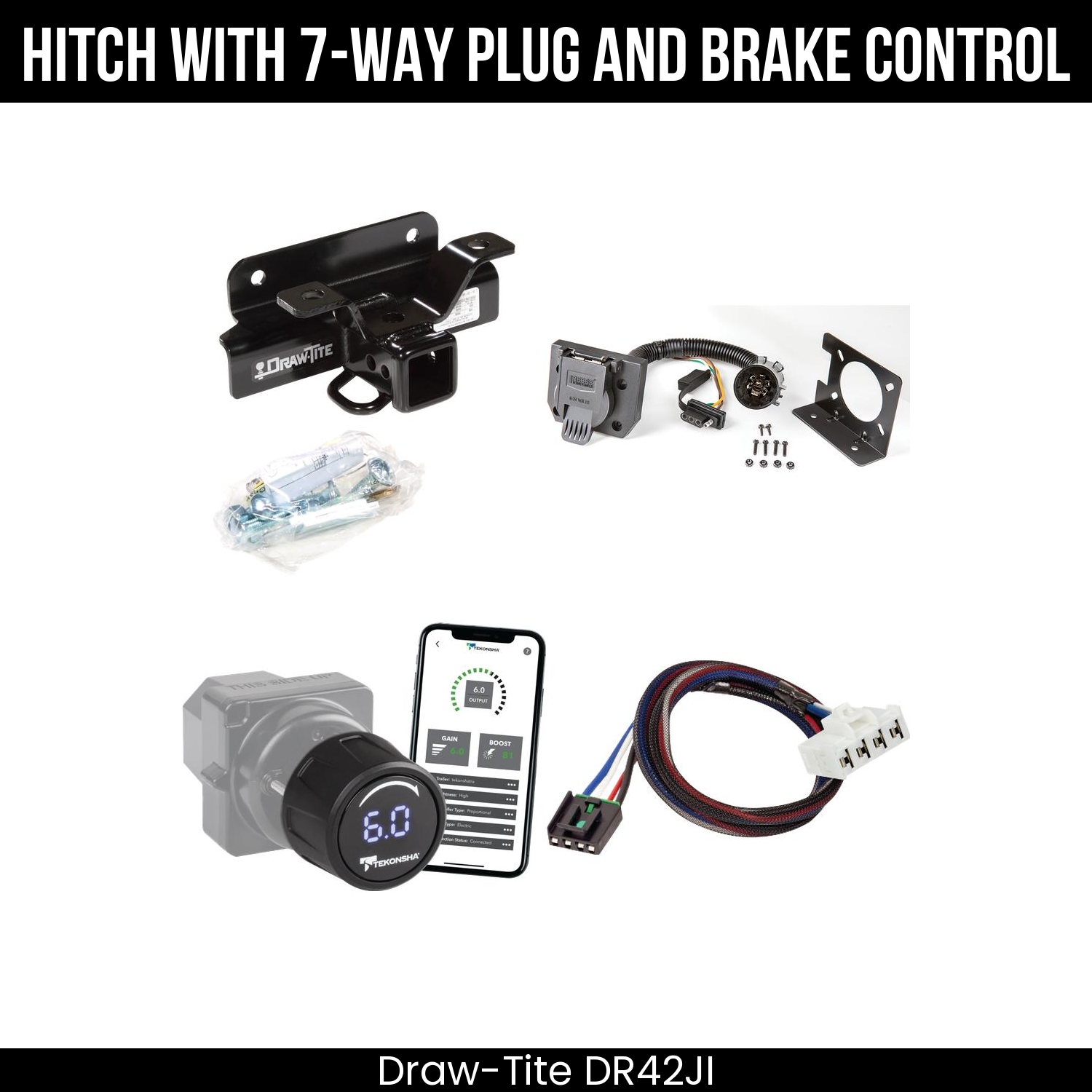 Draw Tite DR42JI Hitch With 7 Way Plug And Brake Control Bundle Featureimg
