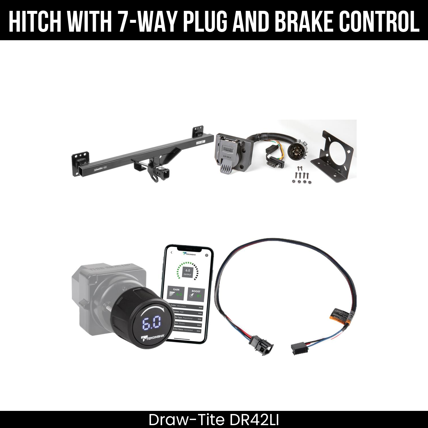Draw Tite DR42LI Hitch With 7 Way Plug And Brake Control Bundle Featureimg