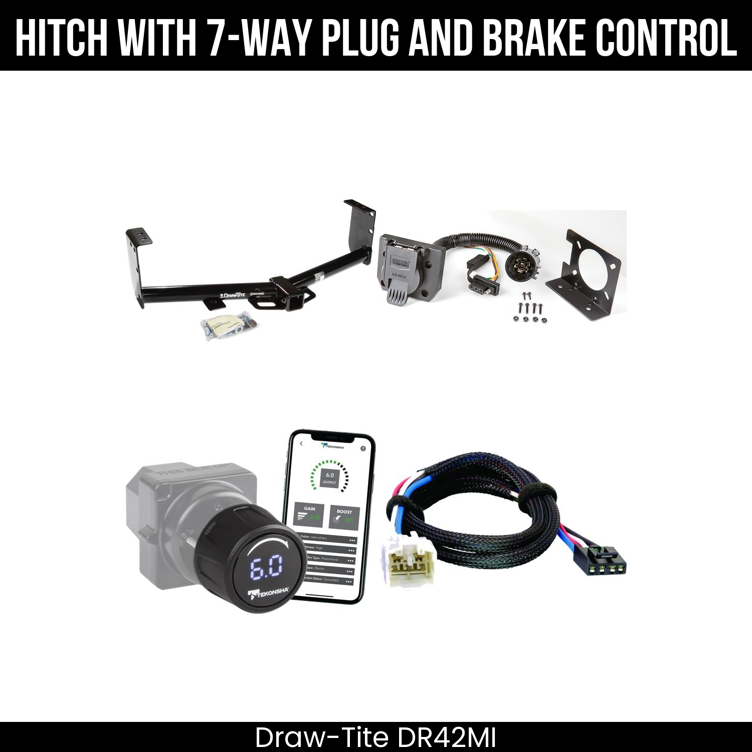 Draw Tite DR42MI Hitch With 7 Way Plug And Brake Control Bundle Featureimg