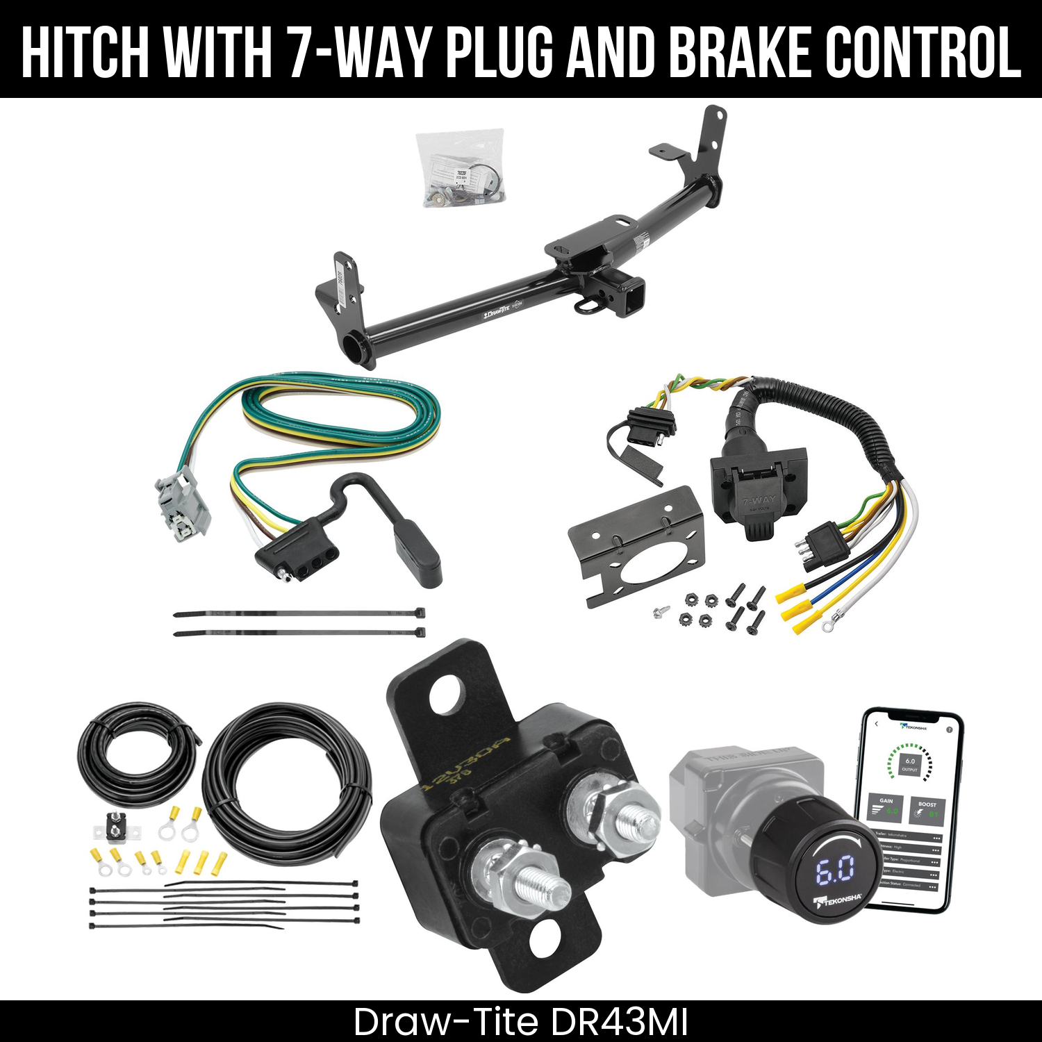 Draw Tite DR43MI Hitch With 7 Way Plug And Brake Control Bundle Featureimg