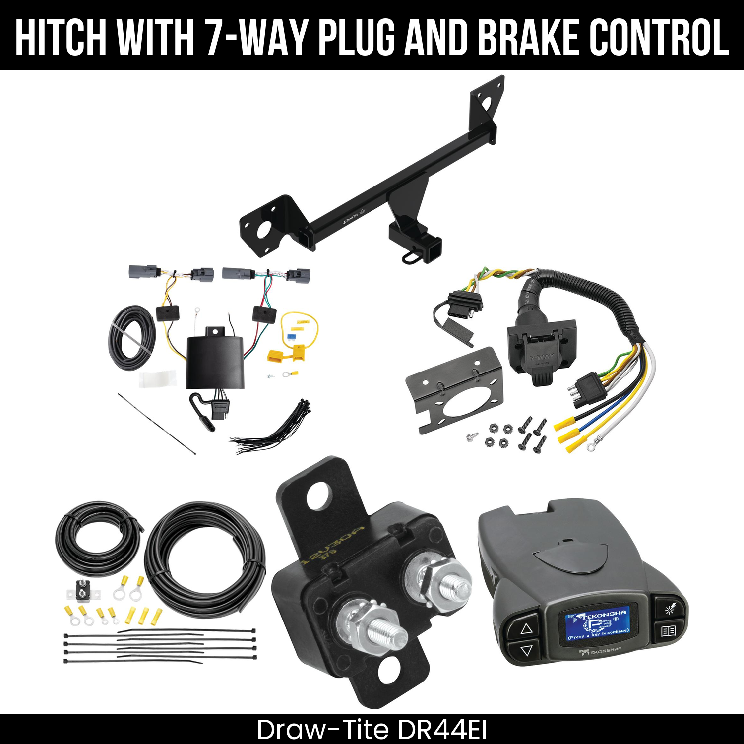 Draw Tite DR44EI Hitch With 7 Way Plug And Brake Control Bundle Featureimg