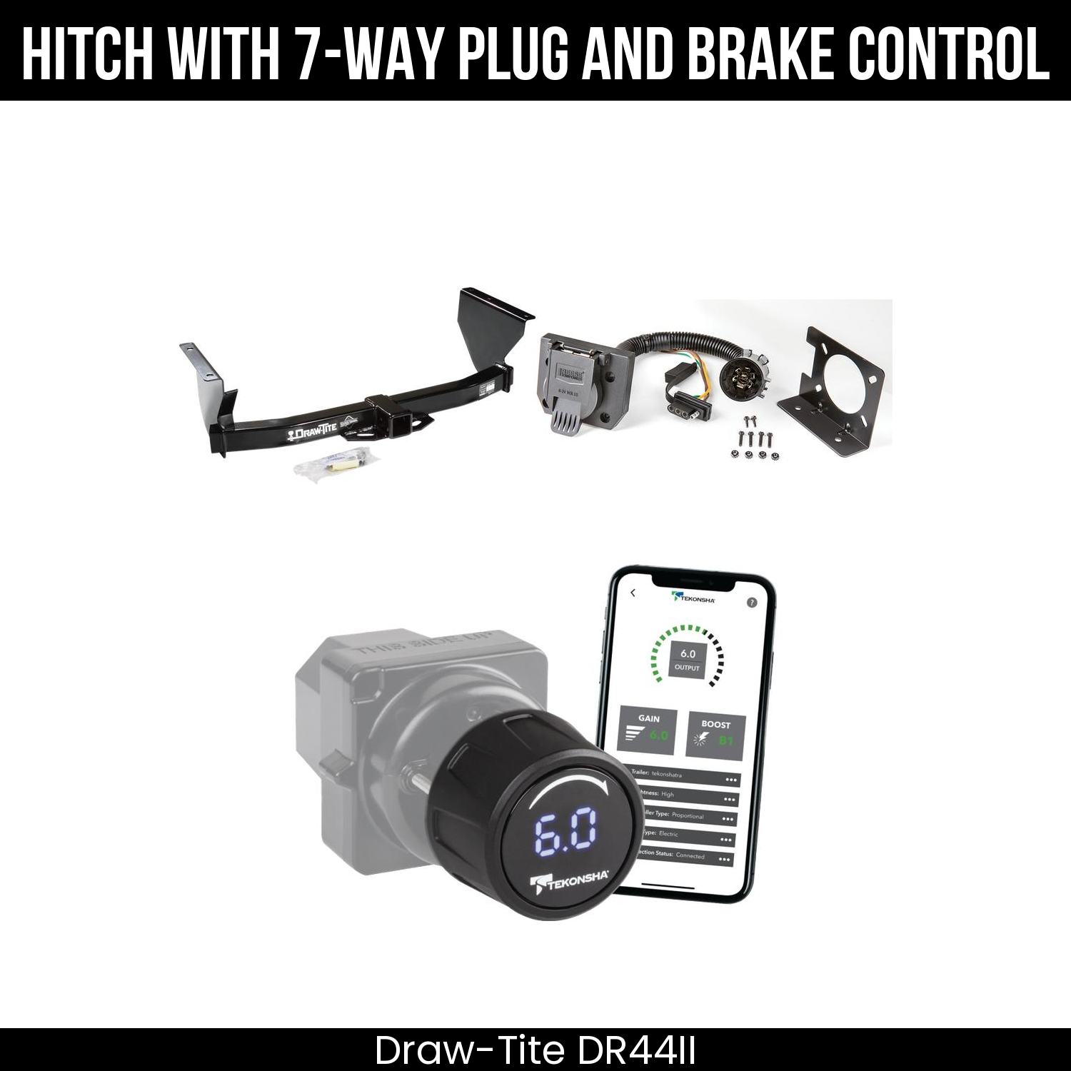 Draw Tite DR44II Hitch With 7 Way Plug And Brake Control Bundle Featureimg