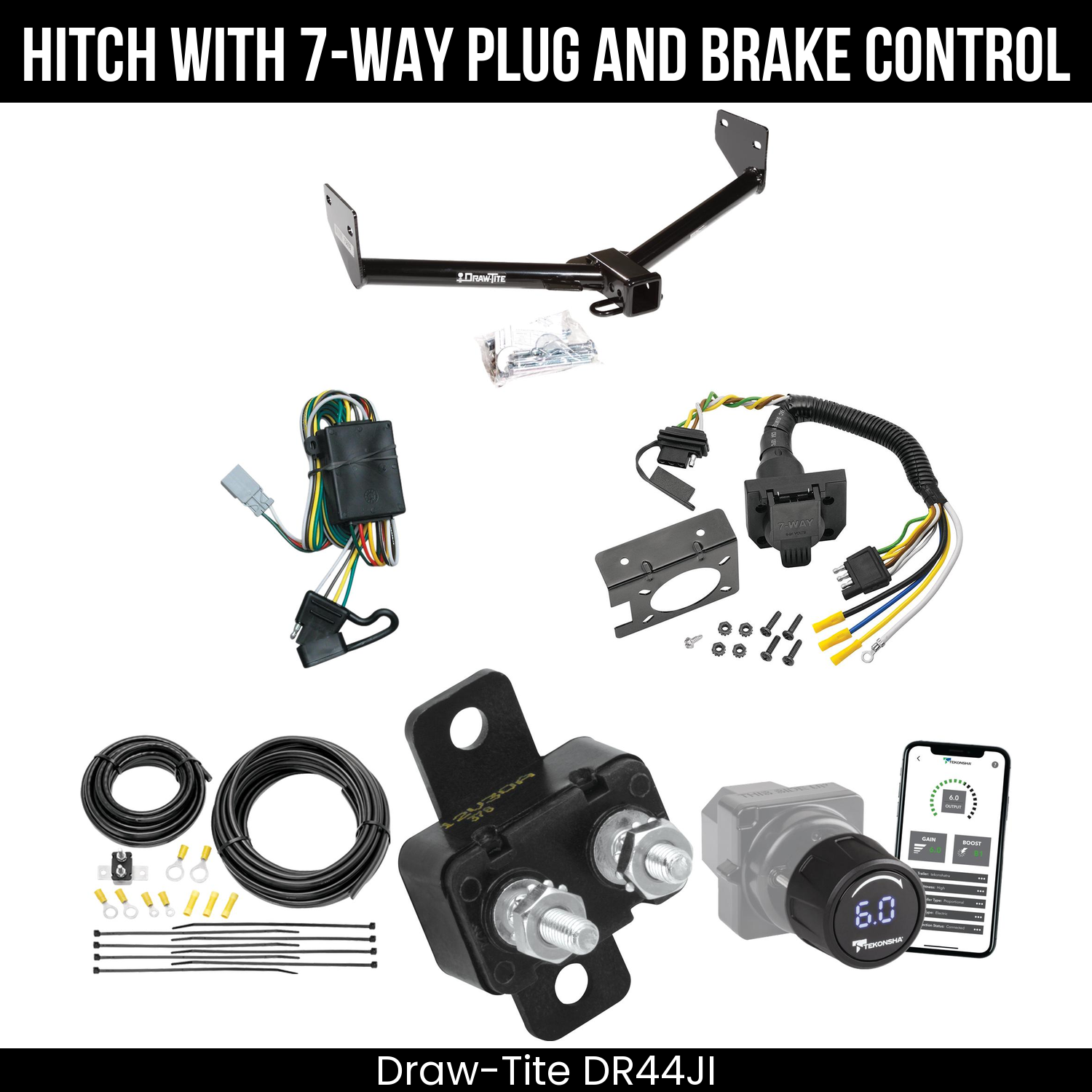 Draw Tite DR44JI Hitch With 7 Way Plug And Brake Control Bundle Featureimg