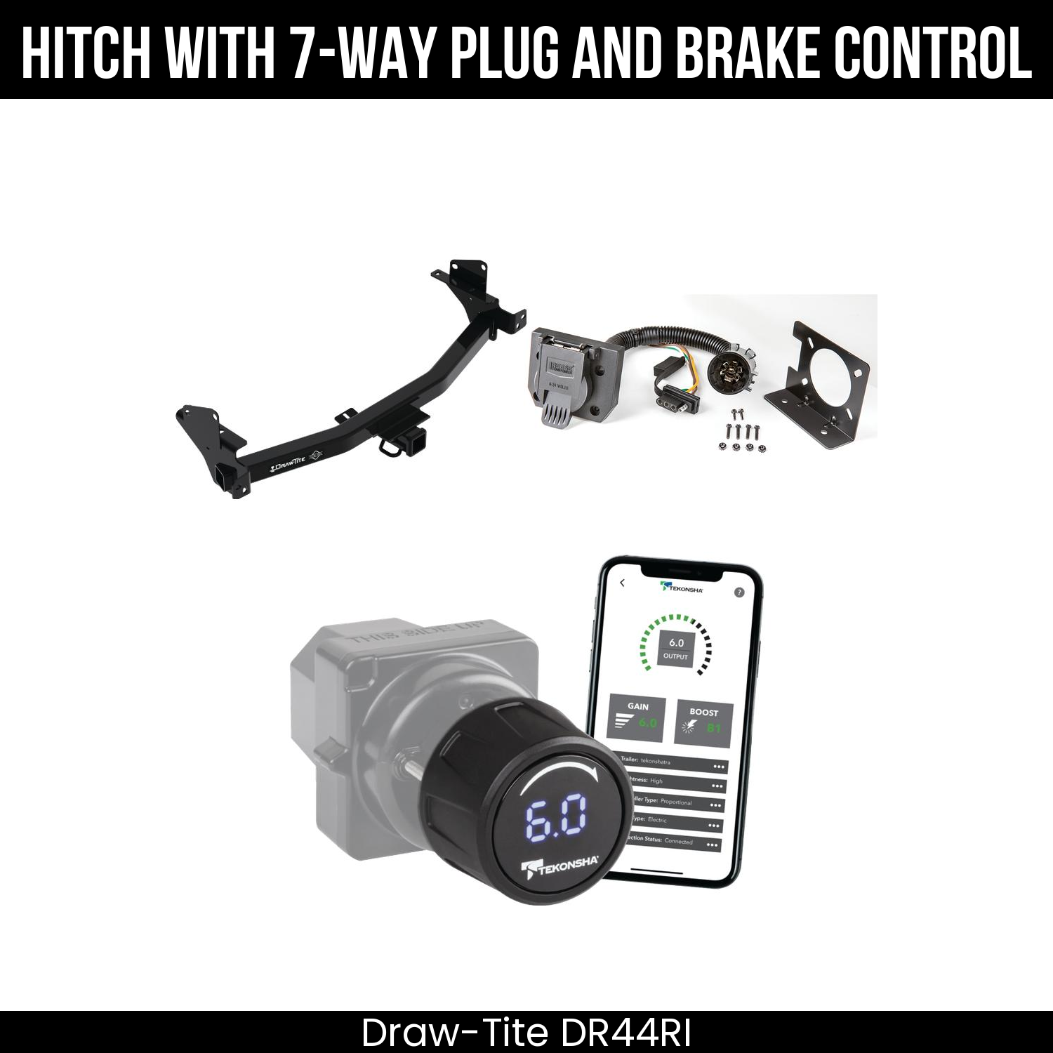 Draw Tite DR44RI Hitch With 7 Way Plug And Brake Control Bundle Featureimg