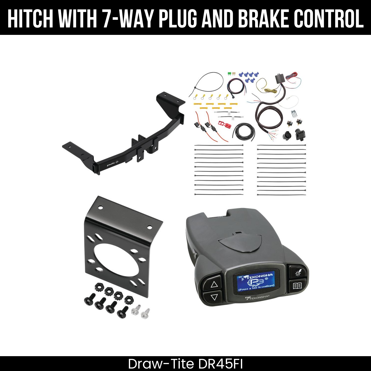 Draw Tite DR45FI Hitch With 7 Way Plug And Brake Control Bundle Featureimg