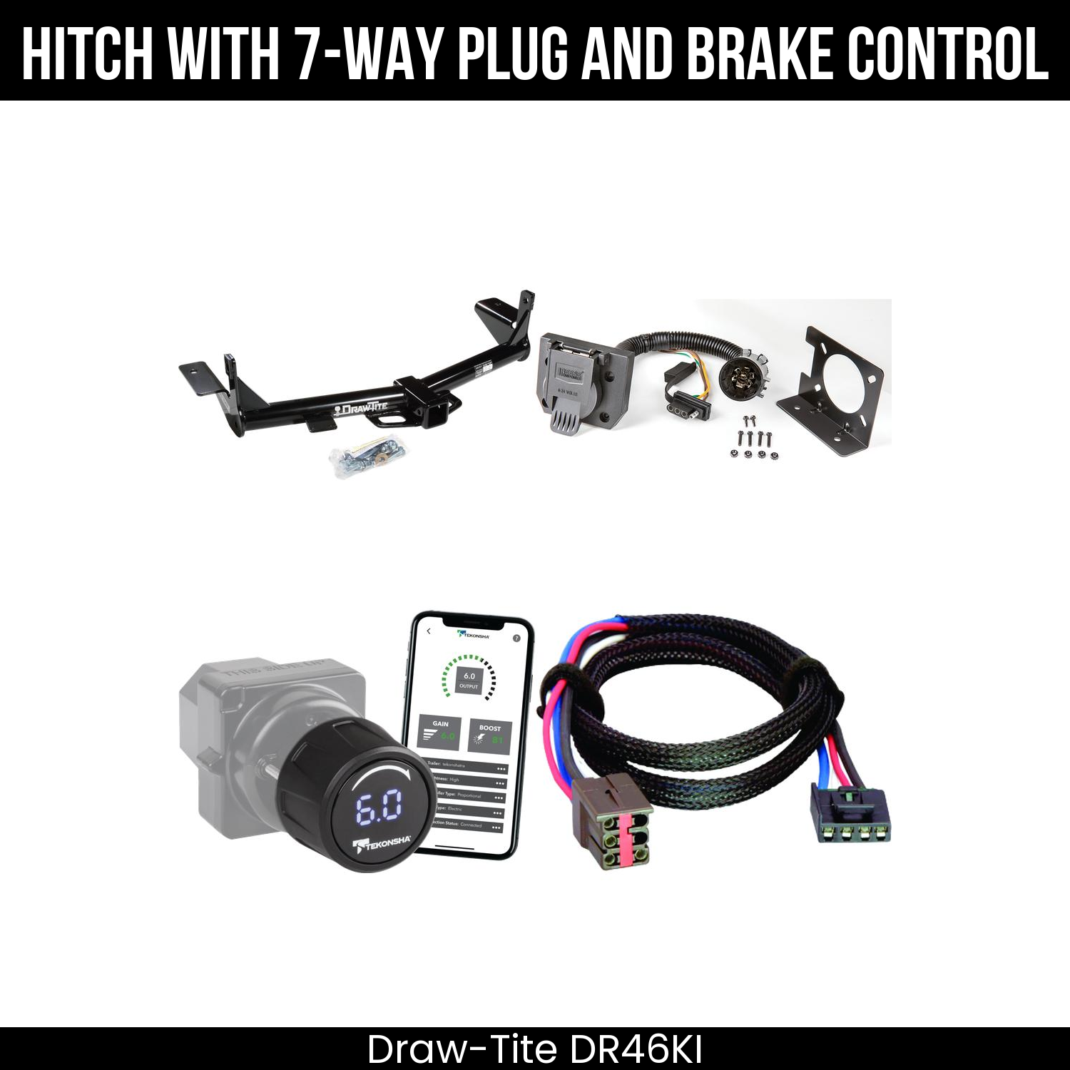 Draw Tite DR46KI Hitch With 7 Way Plug And Brake Control Bundle Featureimg