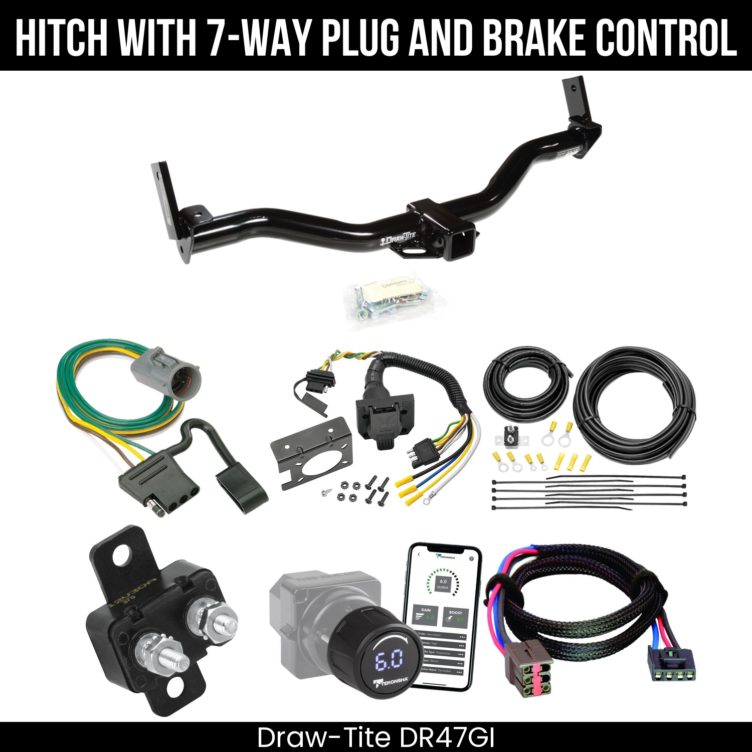 Draw Tite DR47GI Hitch With 7 Way Plug And Brake Control Bundle Featureimg