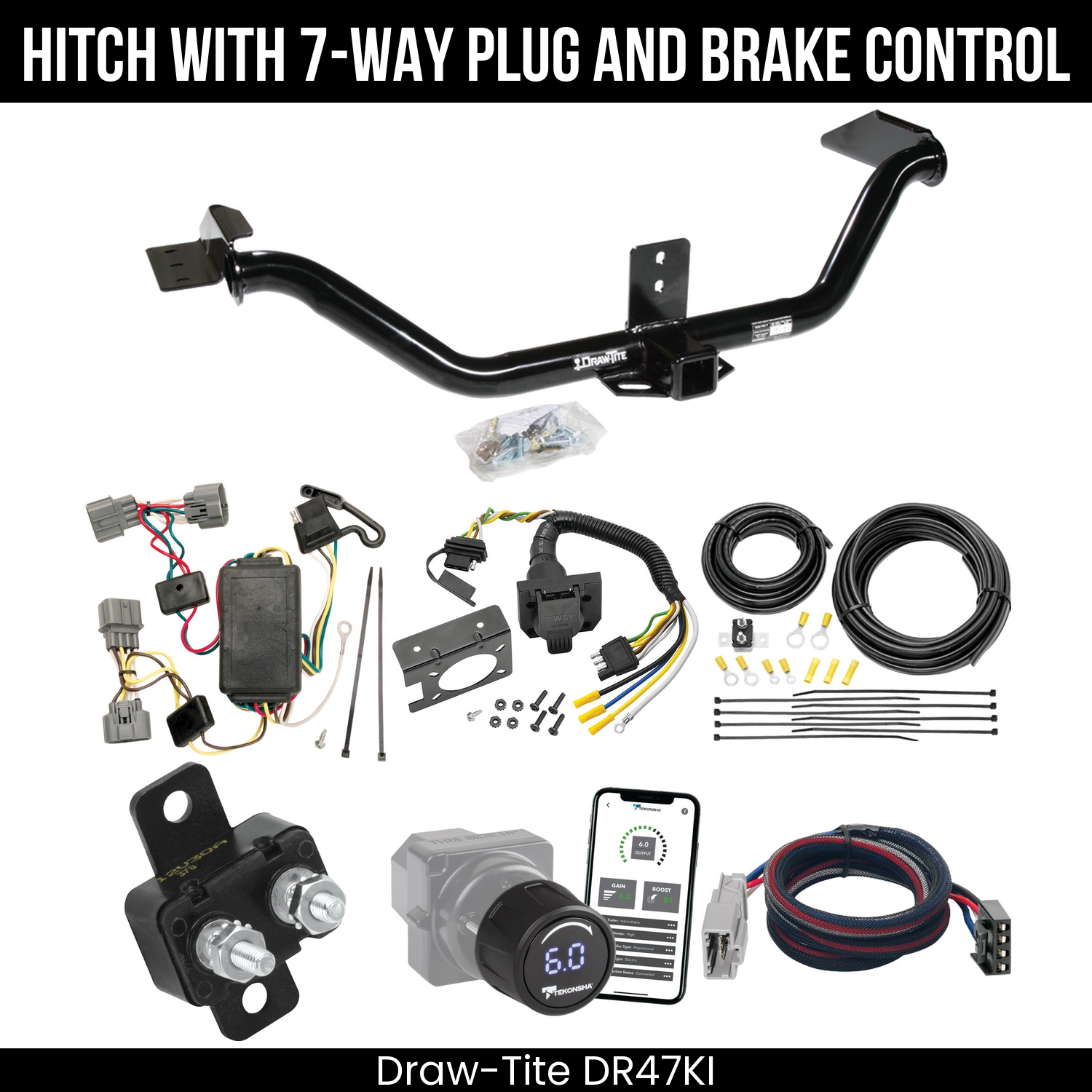 Draw Tite DR47KI Hitch With 7 Way Plug And Brake Control Bundle Featureimg