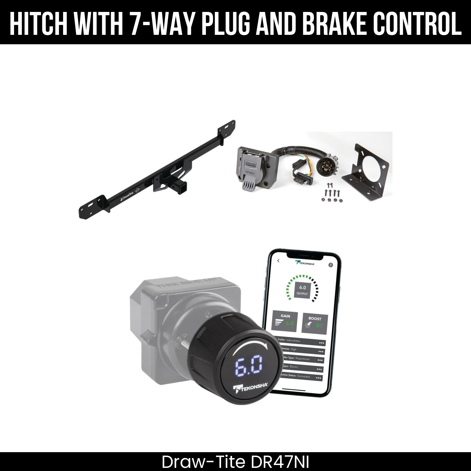 Draw Tite DR47NI Hitch With 7 Way Plug And Brake Control Bundle Featureimg