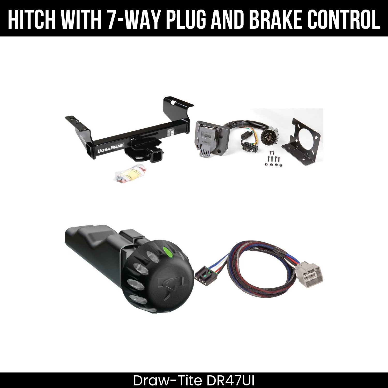 Draw Tite DR47UI Hitch With 7 Way Plug And Brake Control Bundle Featureimg