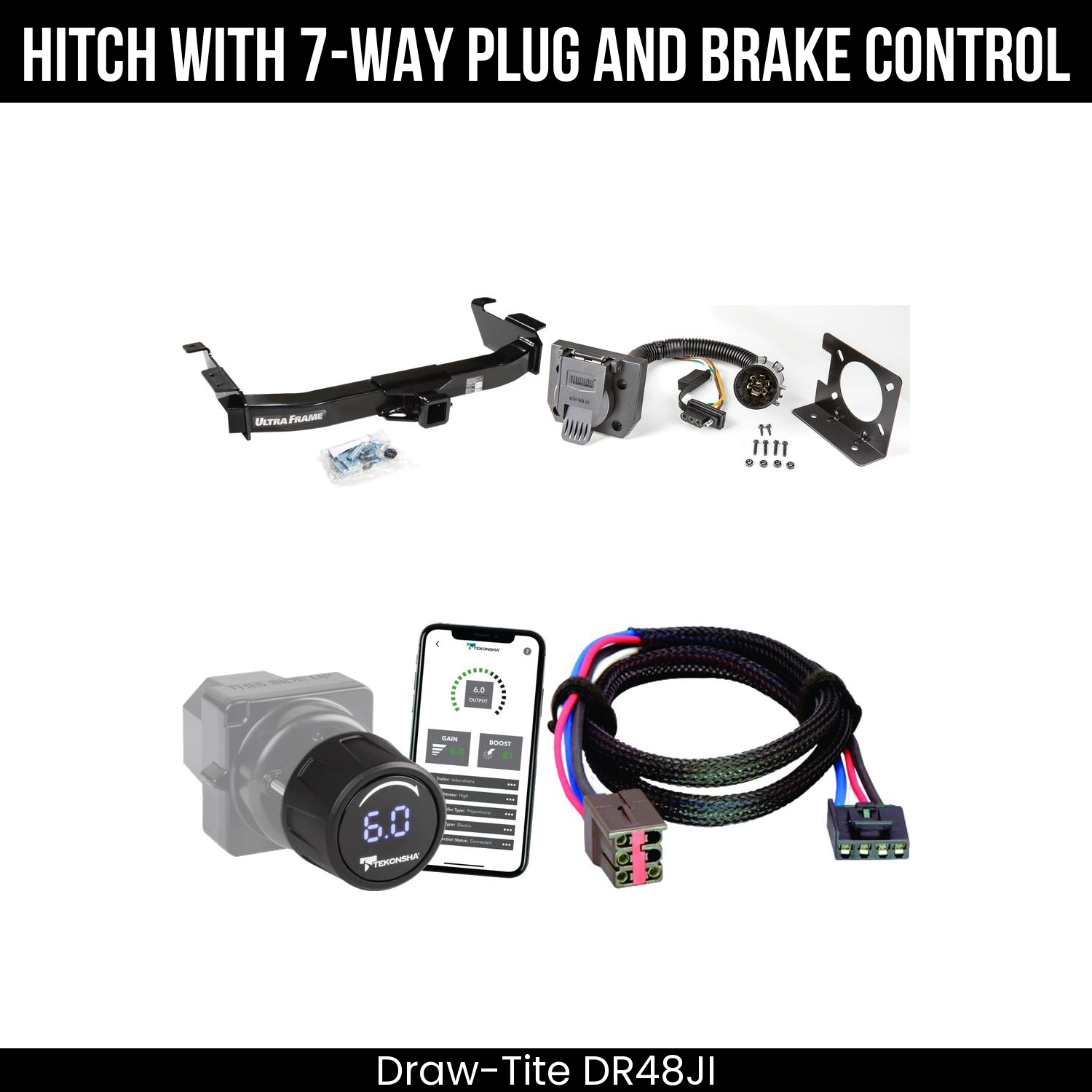 Draw Tite DR48JI Hitch With 7 Way Plug And Brake Control Bundle Featureimg