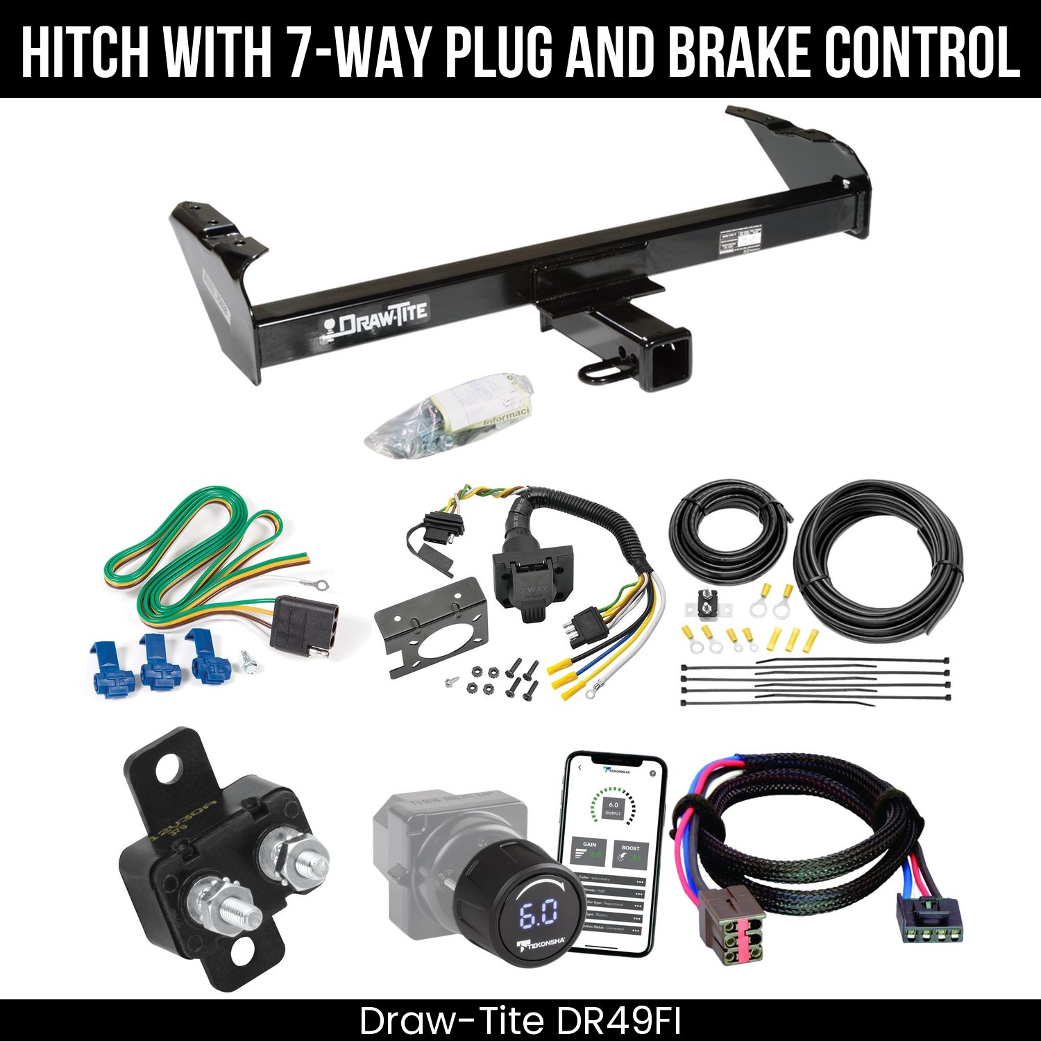 Draw Tite DR49FI Hitch With 7 Way Plug And Brake Control Bundle Featureimg