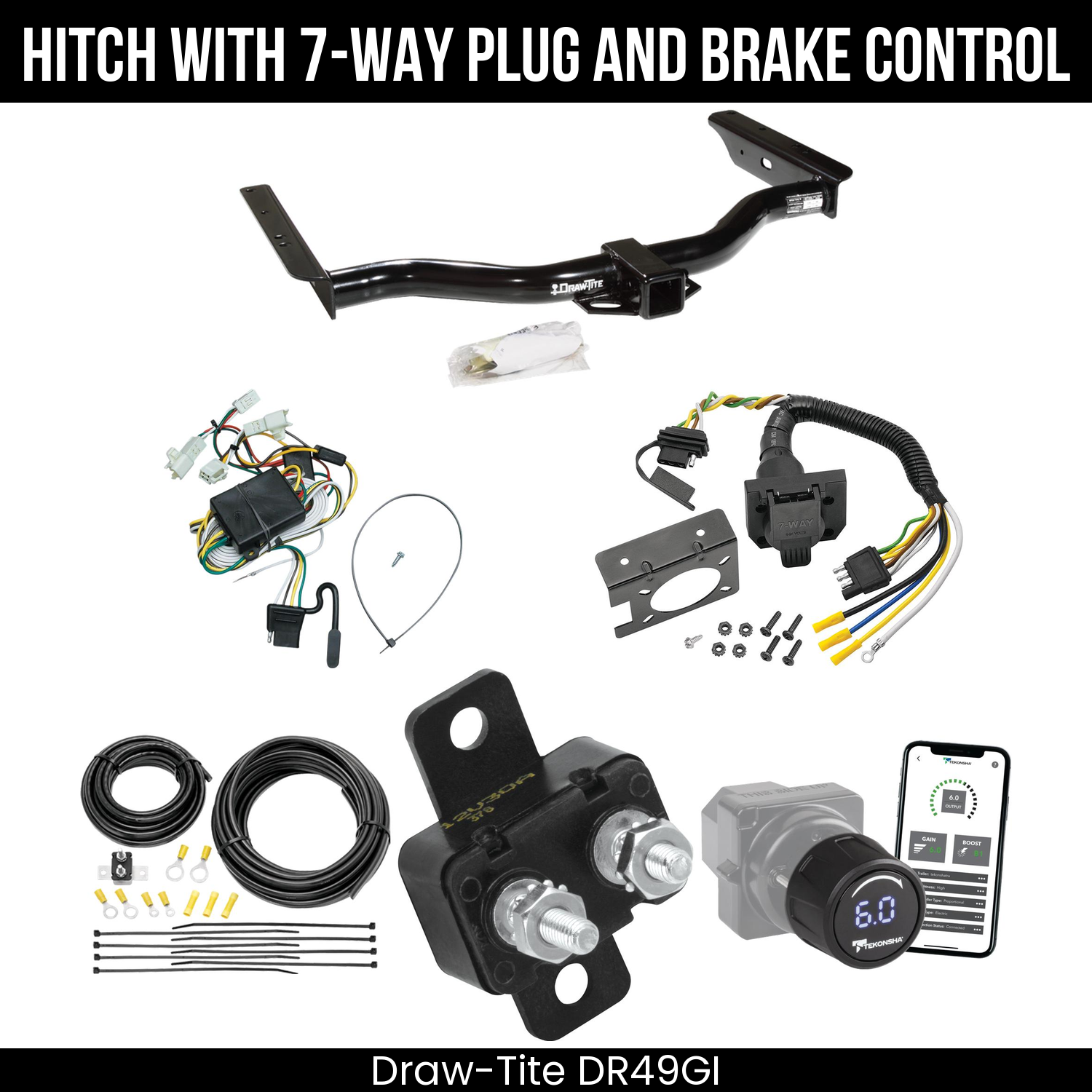 Draw Tite DR49GI Hitch With 7 Way Plug And Brake Control Bundle Featureimg