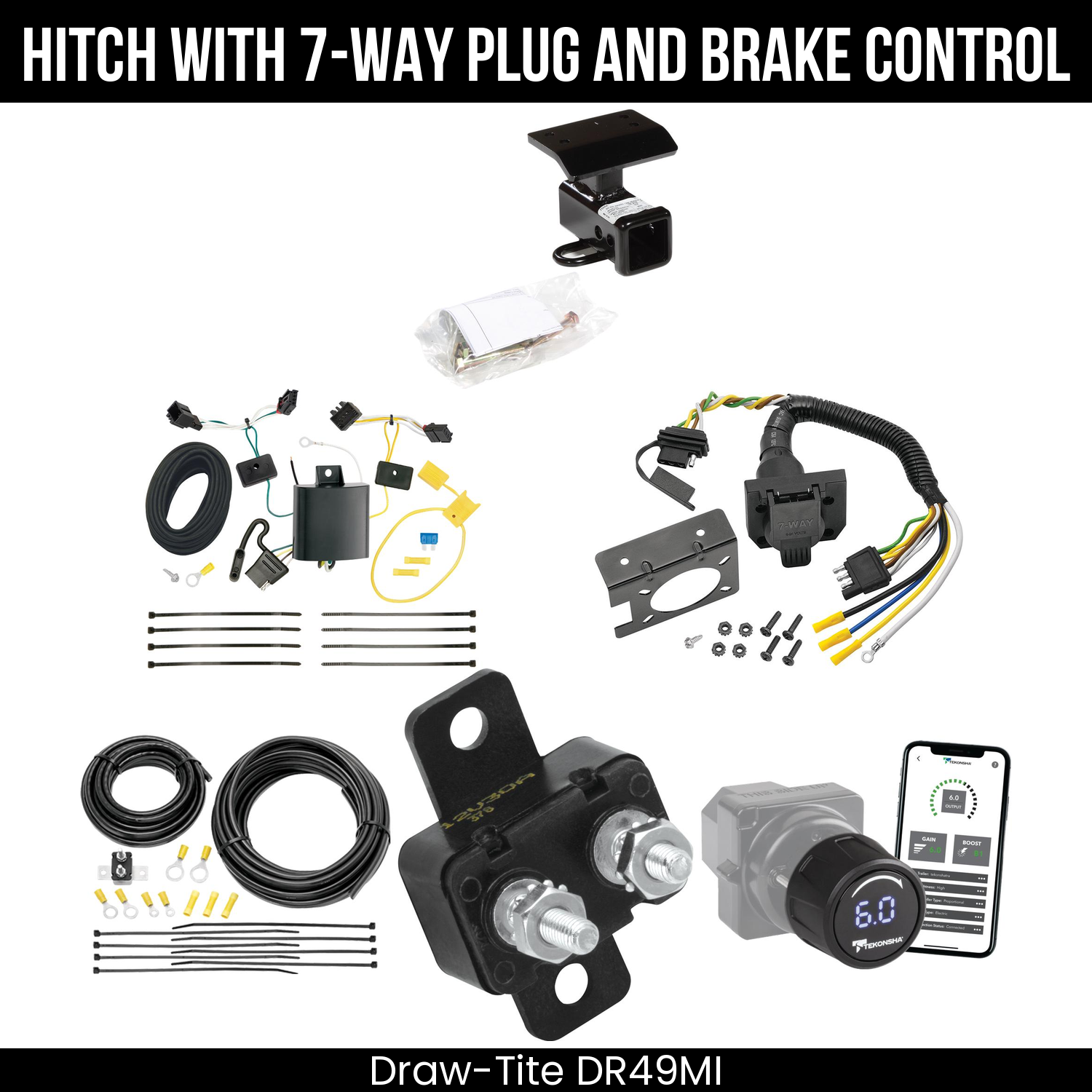 Draw Tite DR49MI Hitch With 7 Way Plug And Brake Control Bundle Featureimg