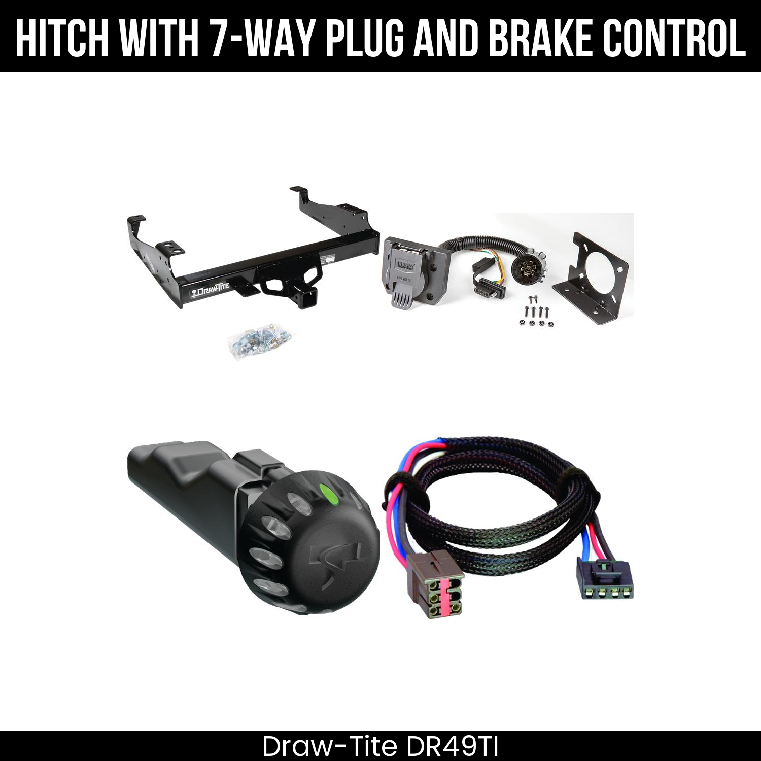Draw Tite DR49TI Hitch With 7 Way Plug And Brake Control Bundle Featureimg