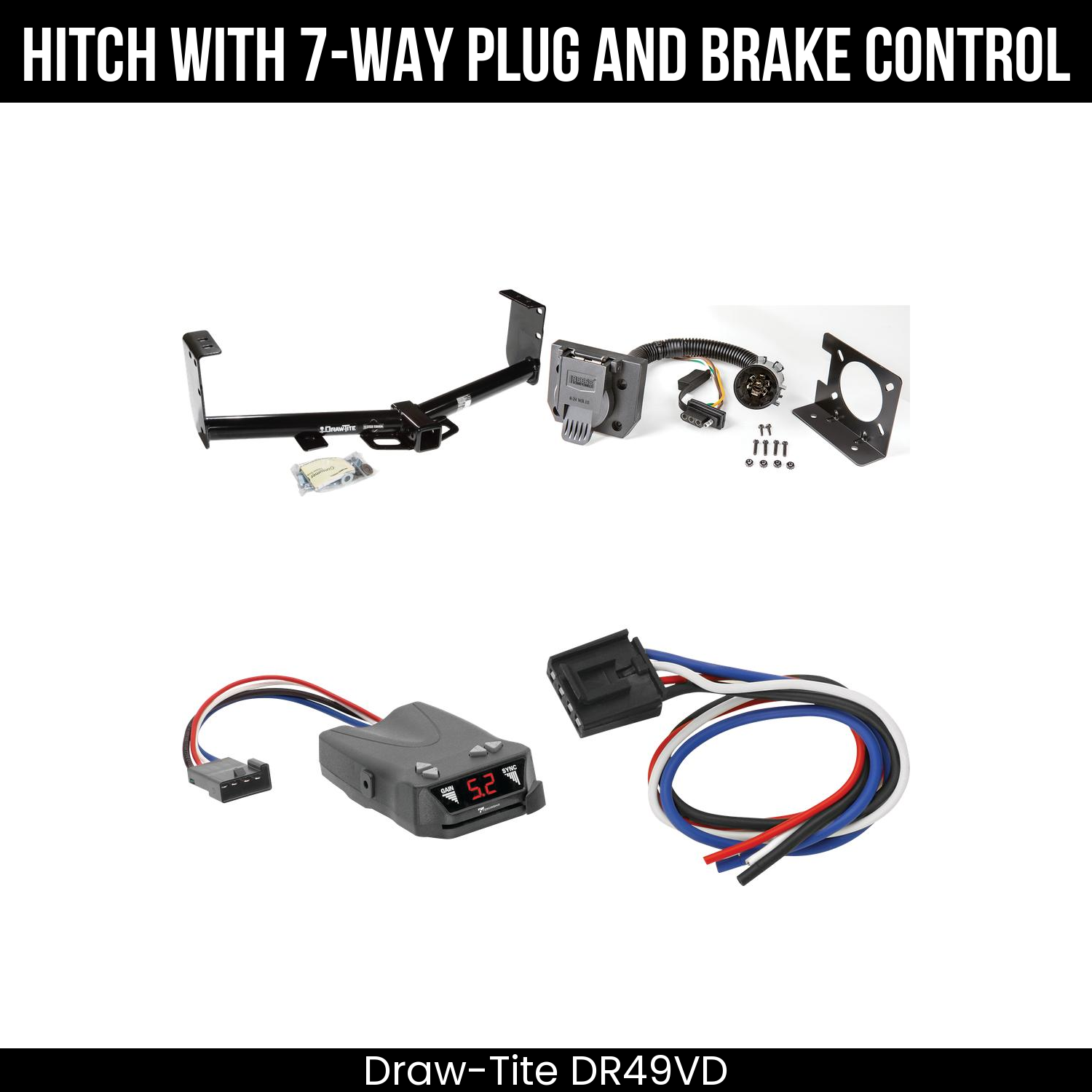 Trailer Hitch , 7-Way , Tekonsha Brakeman IV Brake Control