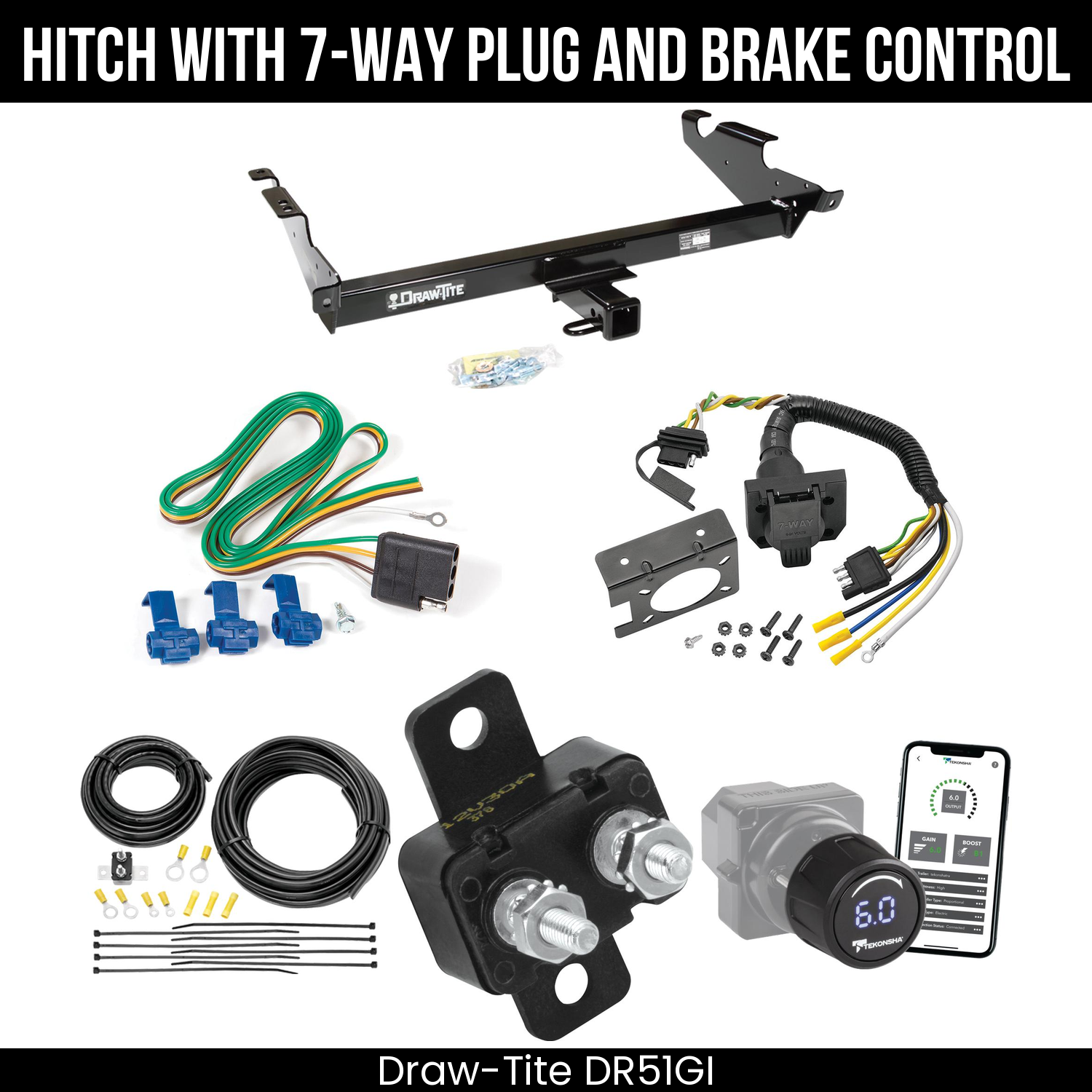 Draw Tite DR51GI Hitch With 7 Way Plug And Brake Control Bundle Featureimg