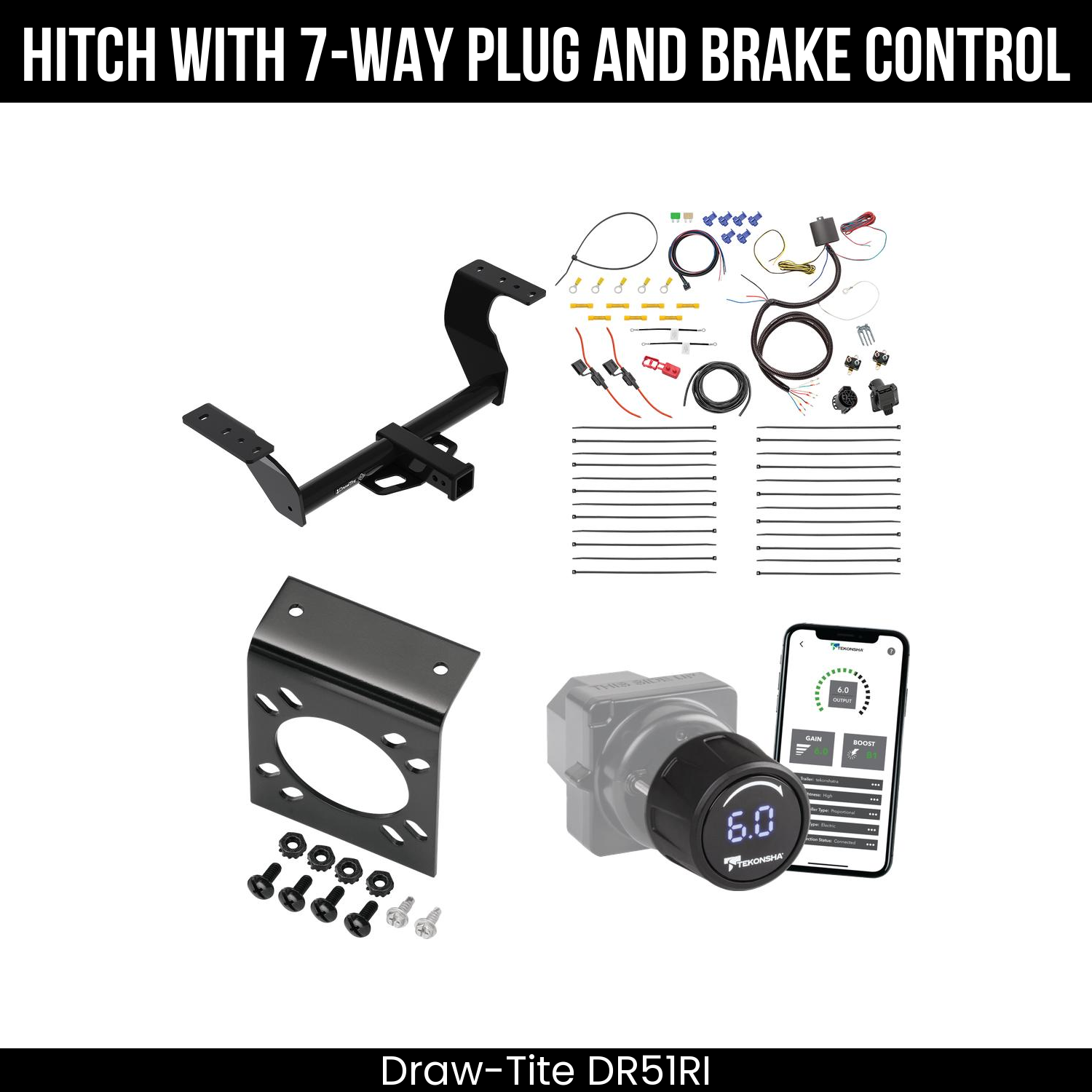 Draw Tite DR51RI Hitch With 7 Way Plug And Brake Control Bundle Featureimg