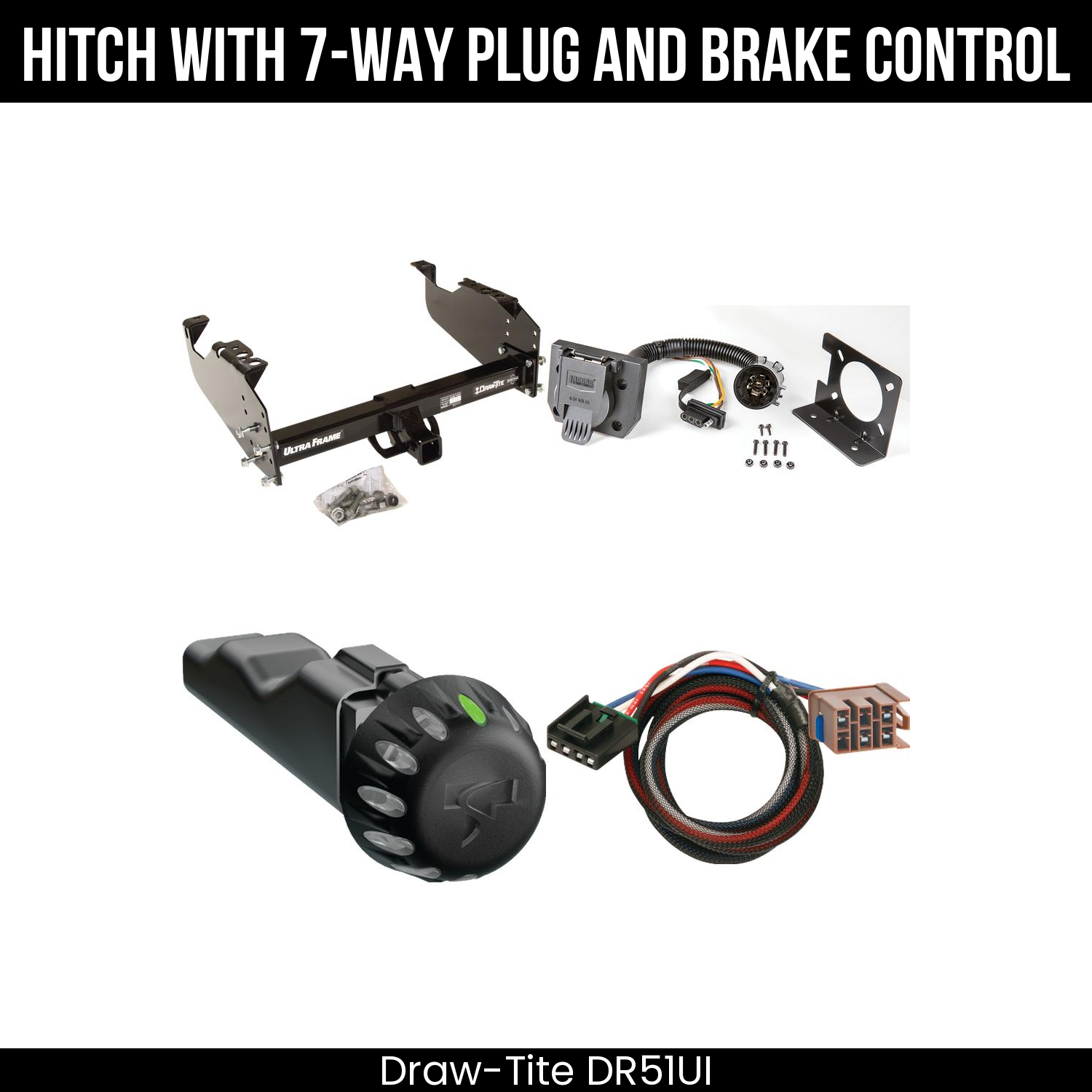 Draw Tite DR51UI Hitch With 7 Way Plug And Brake Control Bundle Featureimg