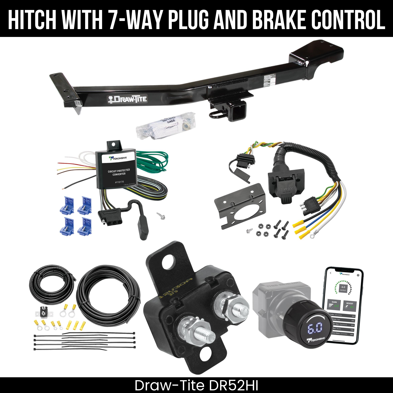 Draw Tite DR52HI Hitch With 7 Way Plug And Brake Control Bundle Featureimg