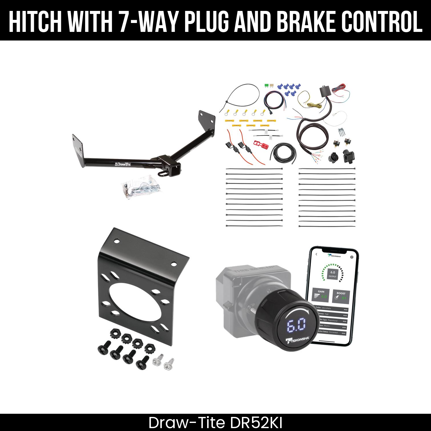 Draw Tite DR52KI Hitch With 7 Way Plug And Brake Control Bundle Featureimg