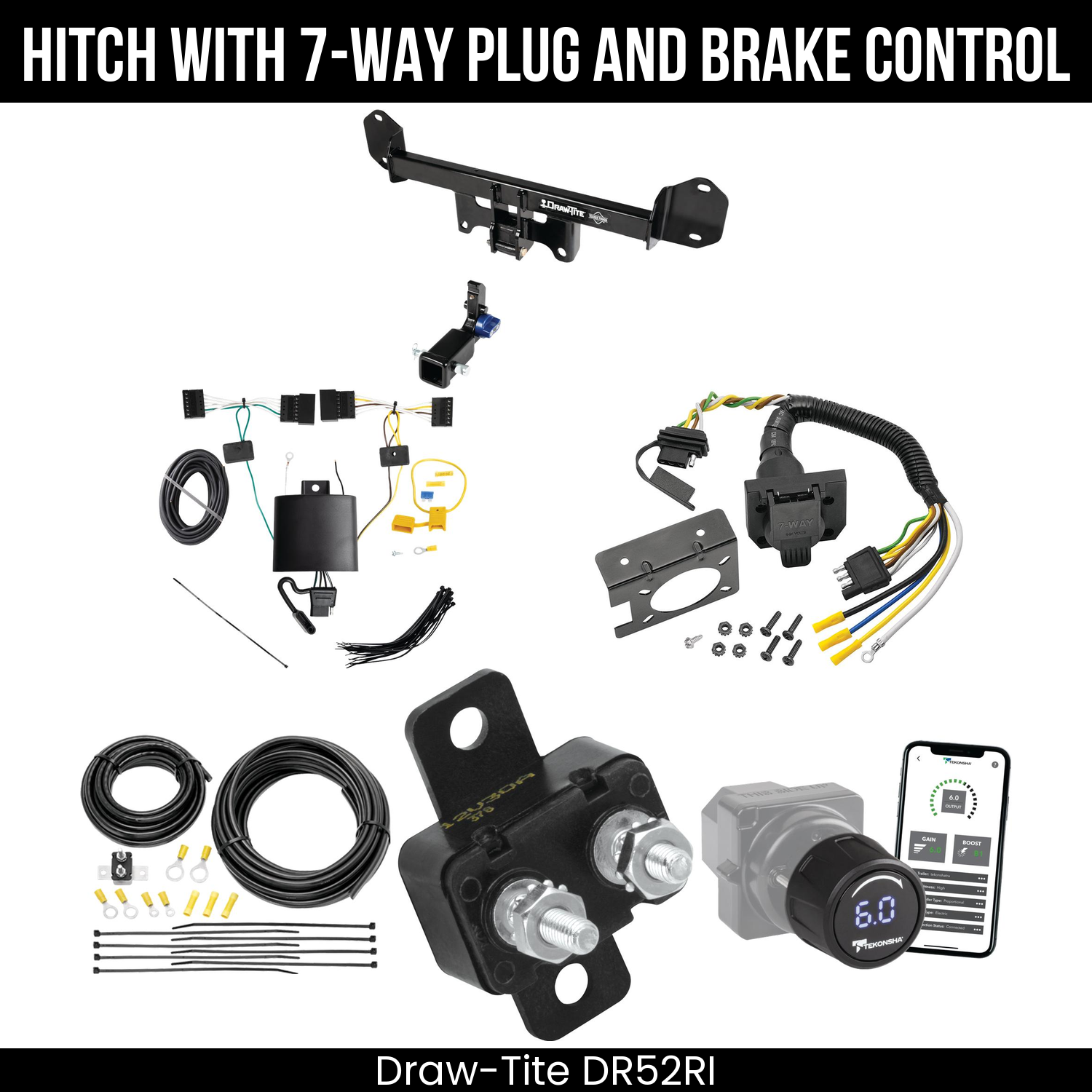 Draw Tite DR52RI Hitch With 7 Way Plug And Brake Control Bundle Featureimg