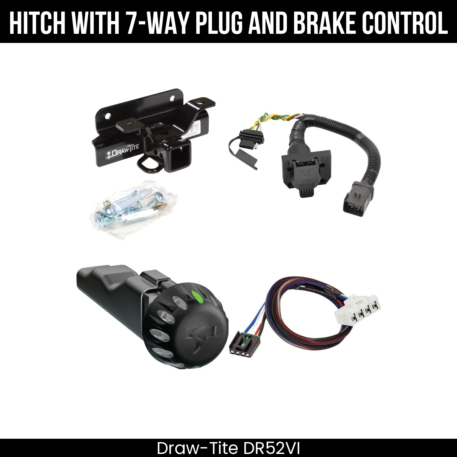 Draw Tite DR52VI Hitch With 7 Way Plug And Brake Control Bundle Featureimg