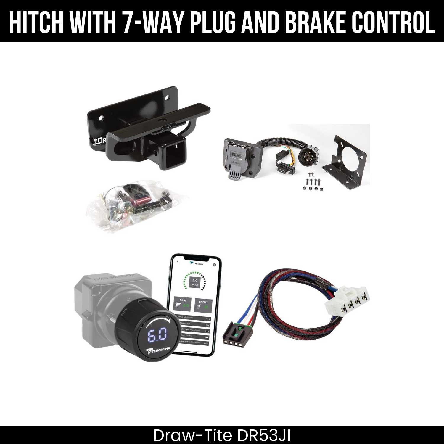 Draw Tite DR53JI Hitch With 7 Way Plug And Brake Control Bundle Featureimg