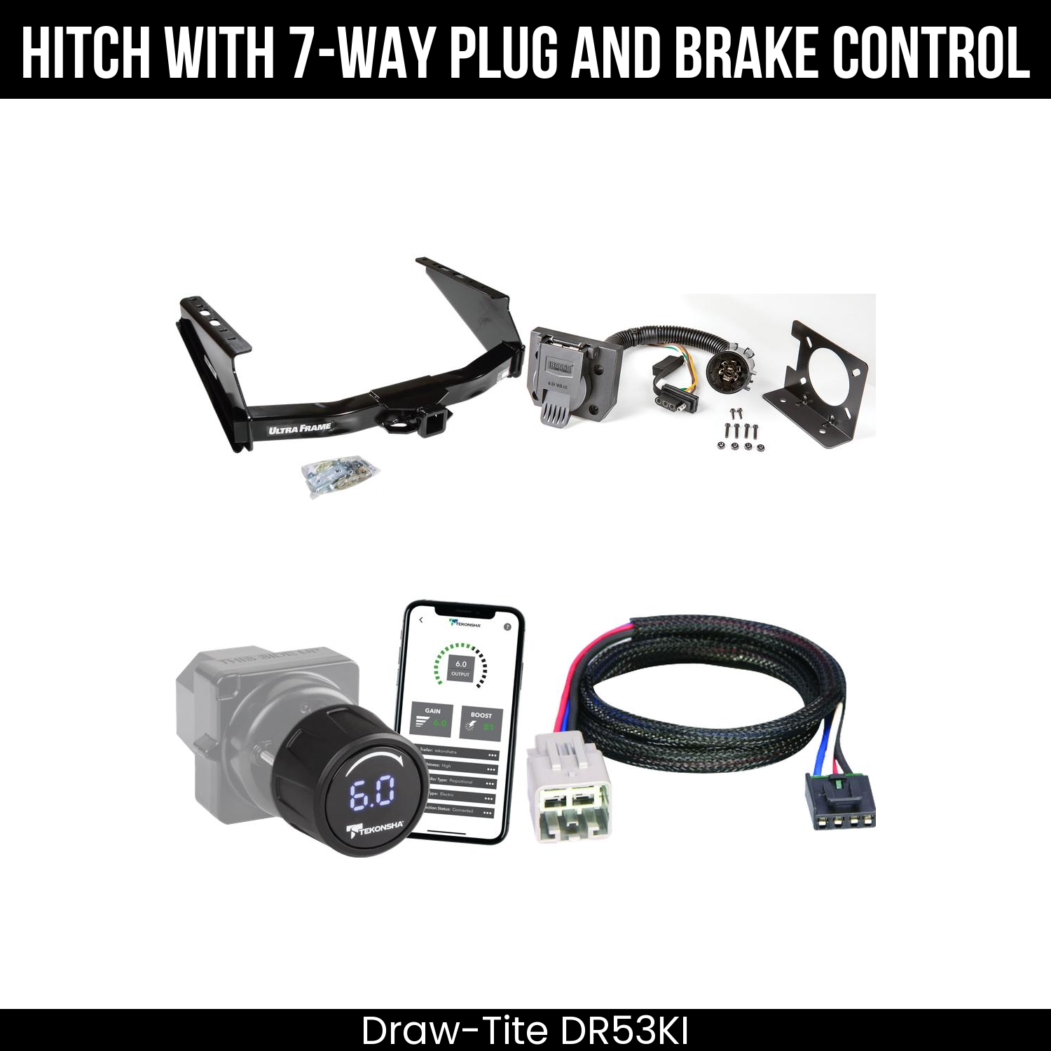 Draw Tite DR53KI Hitch With 7 Way Plug And Brake Control Bundle Featureimg
