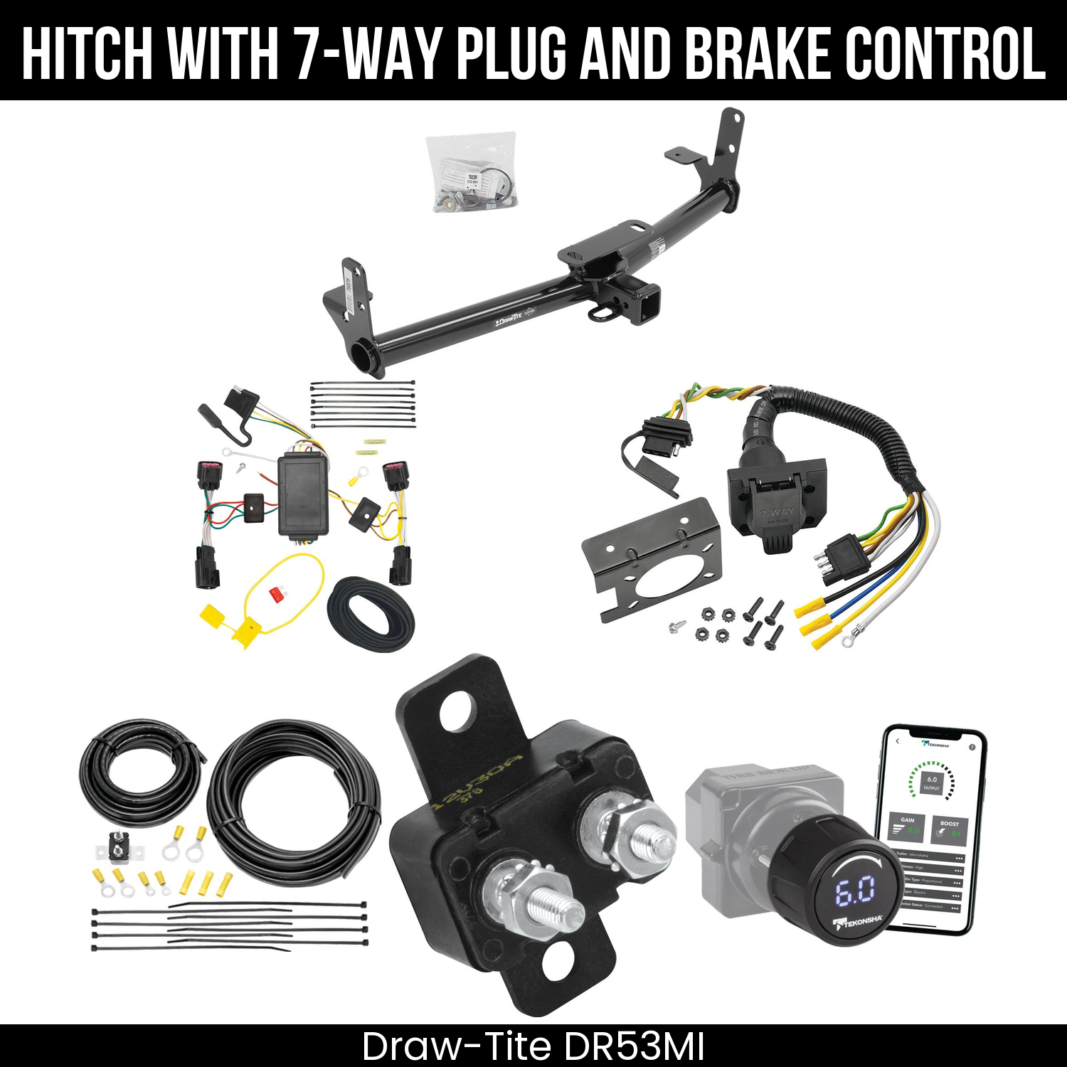 Draw Tite DR53MI Hitch With 7 Way Plug And Brake Control Bundle Featureimg