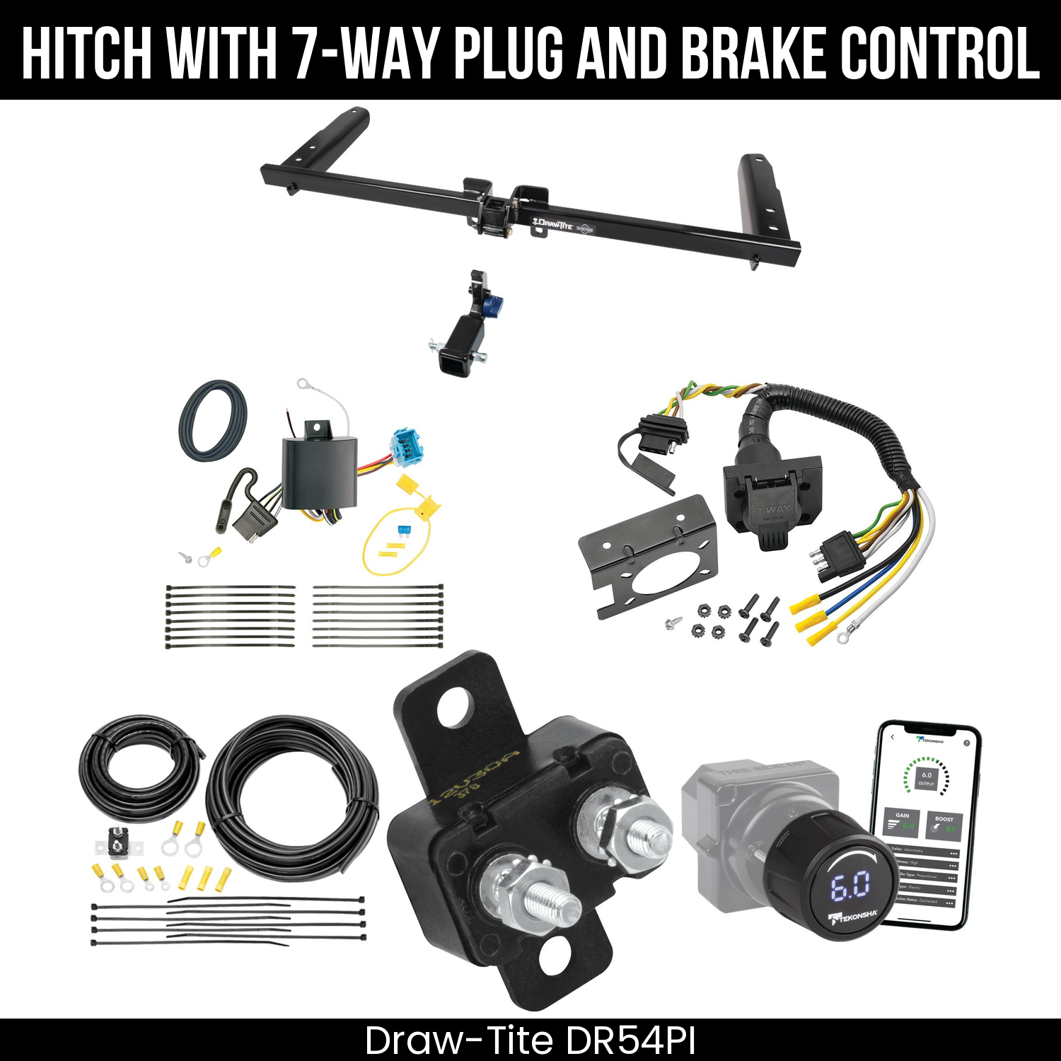 Draw Tite DR54PI Hitch With 7 Way Plug And Brake Control Bundle Featureimg