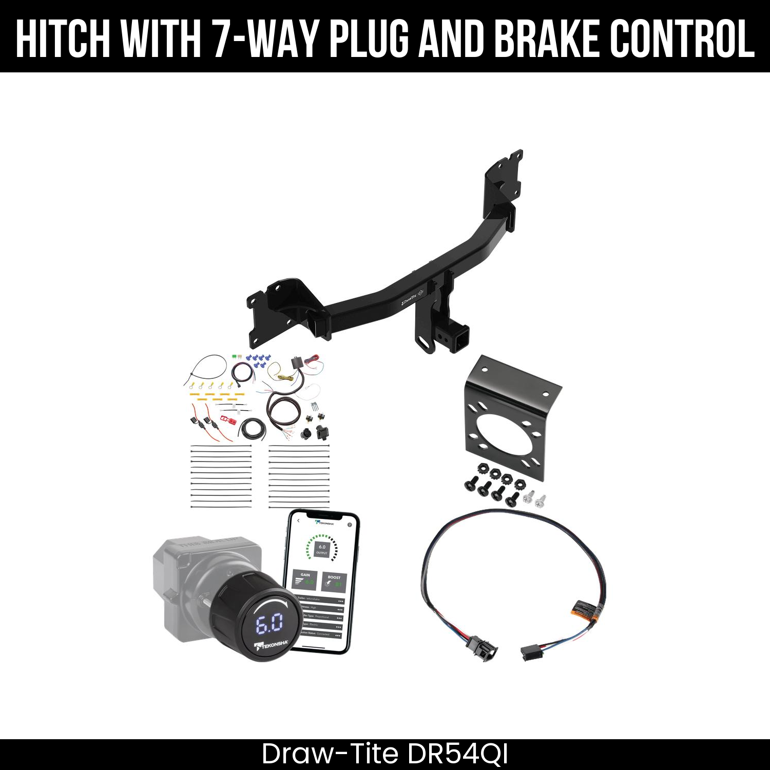 Draw Tite DR54QI Hitch With 7 Way Plug And Brake Control Bundle Featureimg
