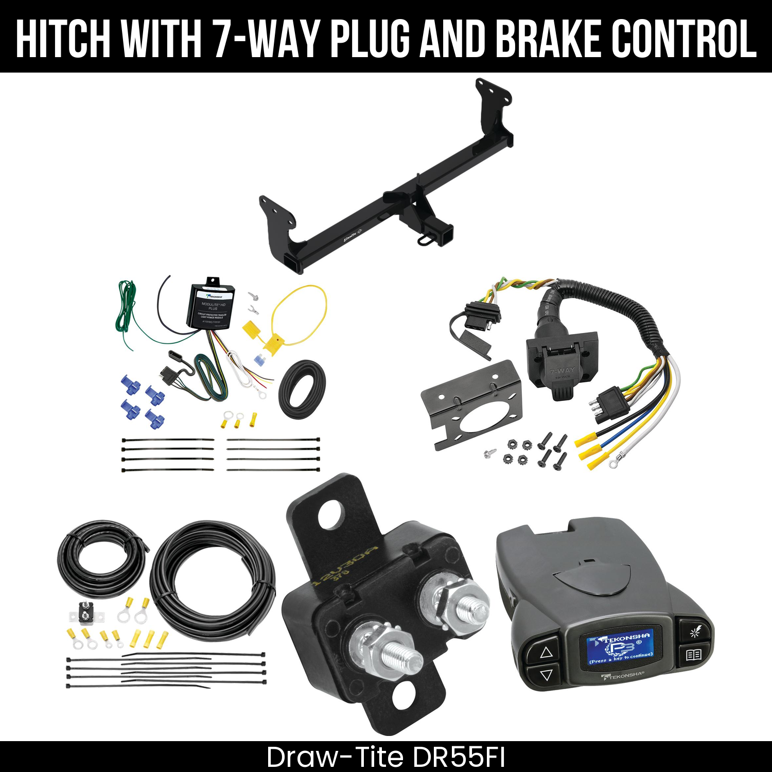 Draw Tite DR55FI Hitch With 7 Way Plug And Brake Control Bundle Featureimg