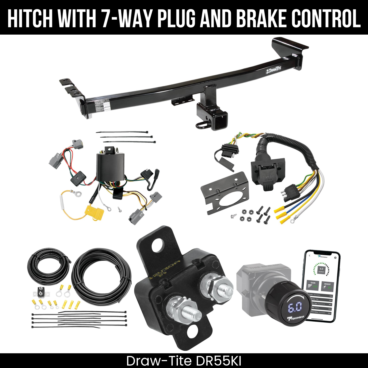 Draw Tite DR55KI Hitch With 7 Way Plug And Brake Control Bundle Featureimg