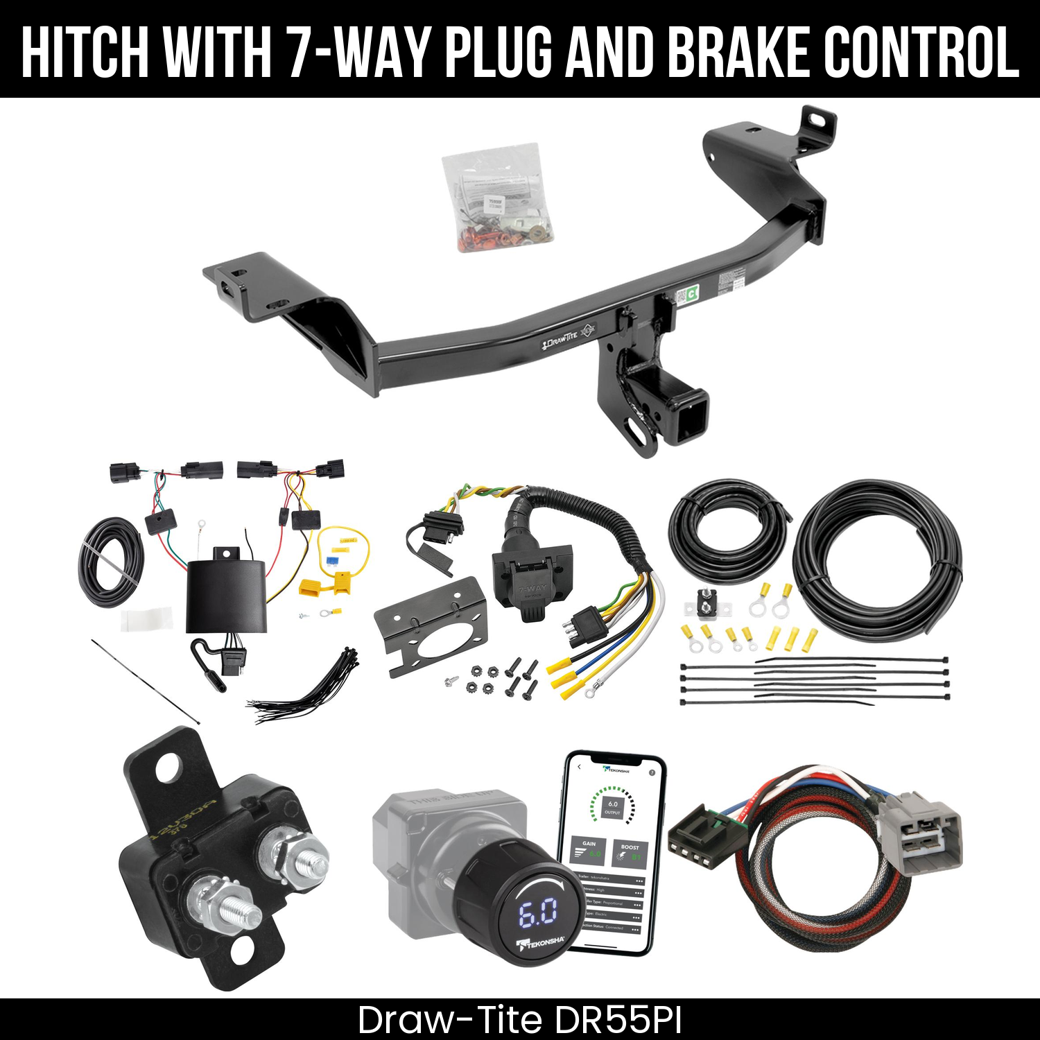 Draw Tite DR55PI Hitch With 7 Way Plug And Brake Control Bundle Featureimg
