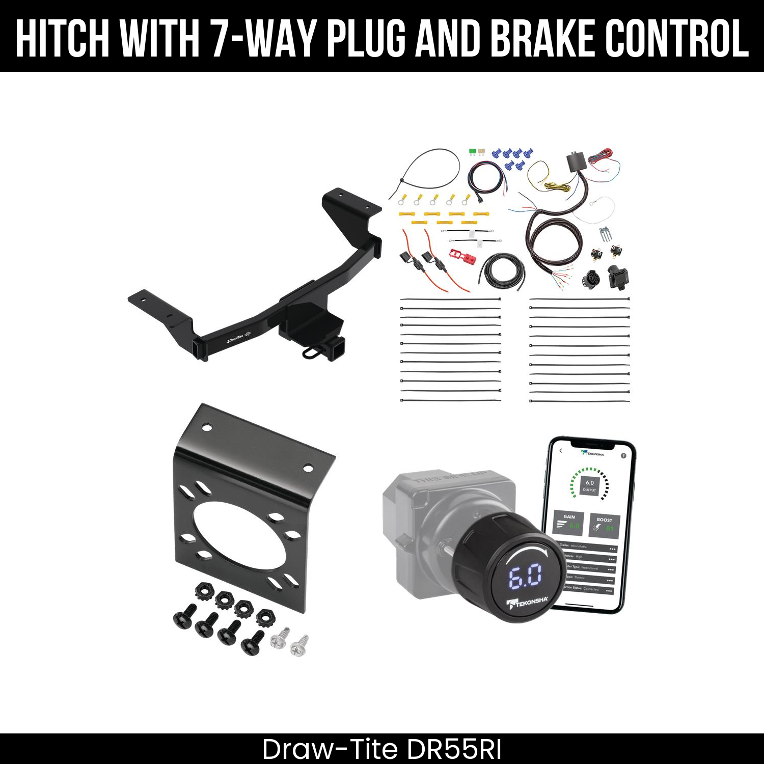 Draw Tite DR55RI Hitch With 7 Way Plug And Brake Control Bundle Featureimg