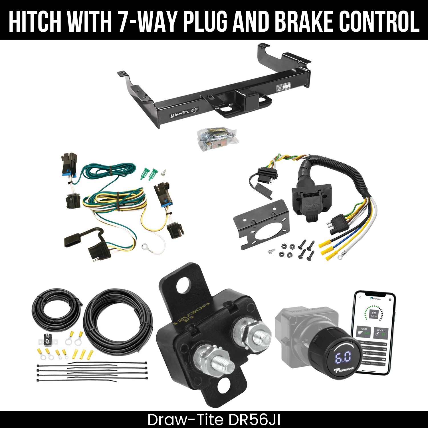 Draw Tite DR56JI Hitch With 7 Way Plug And Brake Control Bundle Featureimg
