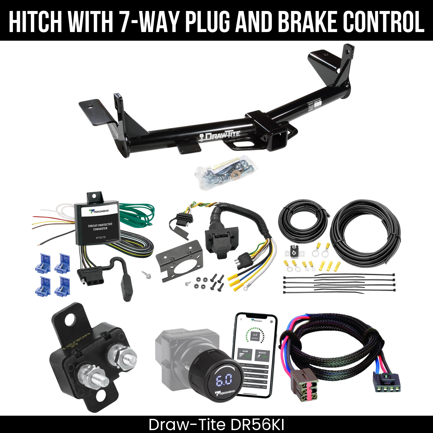 Draw Tite DR56KI Hitch With 7 Way Plug And Brake Control Bundle Featureimg