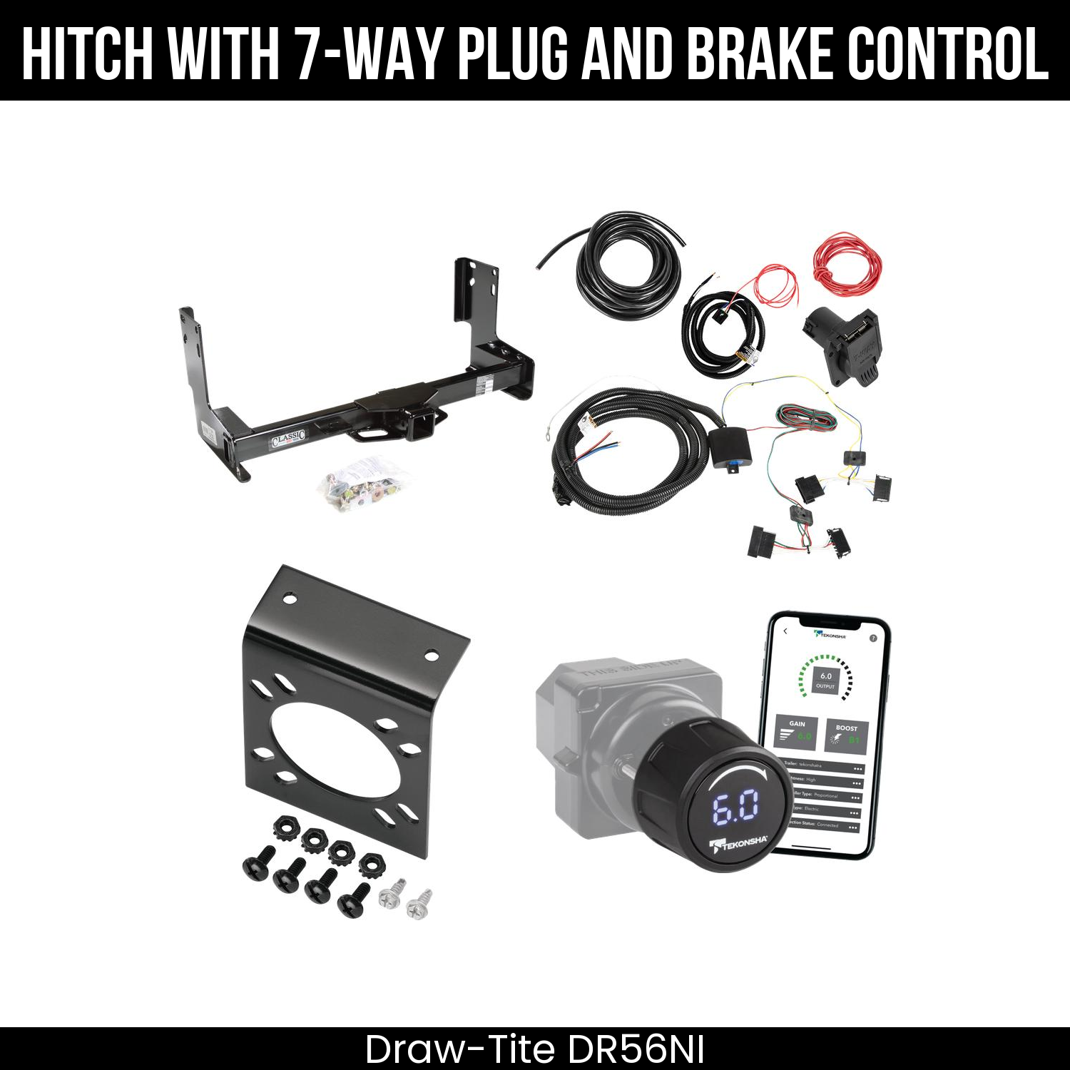 Draw Tite DR56NI Hitch With 7 Way Plug And Brake Control Bundle Featureimg