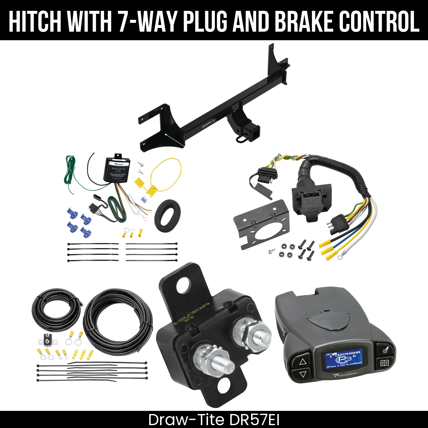 Draw Tite DR57EI Hitch With 7 Way Plug And Brake Control Bundle Featureimg