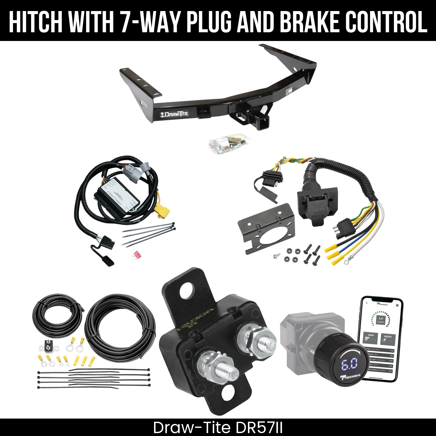 Draw Tite DR57II Hitch With 7 Way Plug And Brake Control Bundle Featureimg