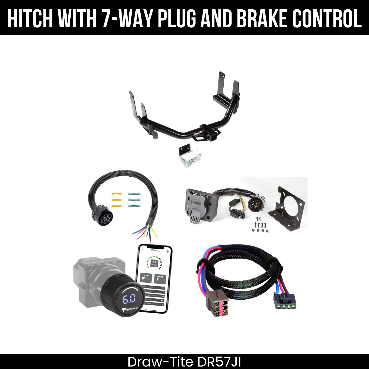 Draw Tite DR57JI Hitch With 7 Way Plug And Brake Control Bundle Featureimg