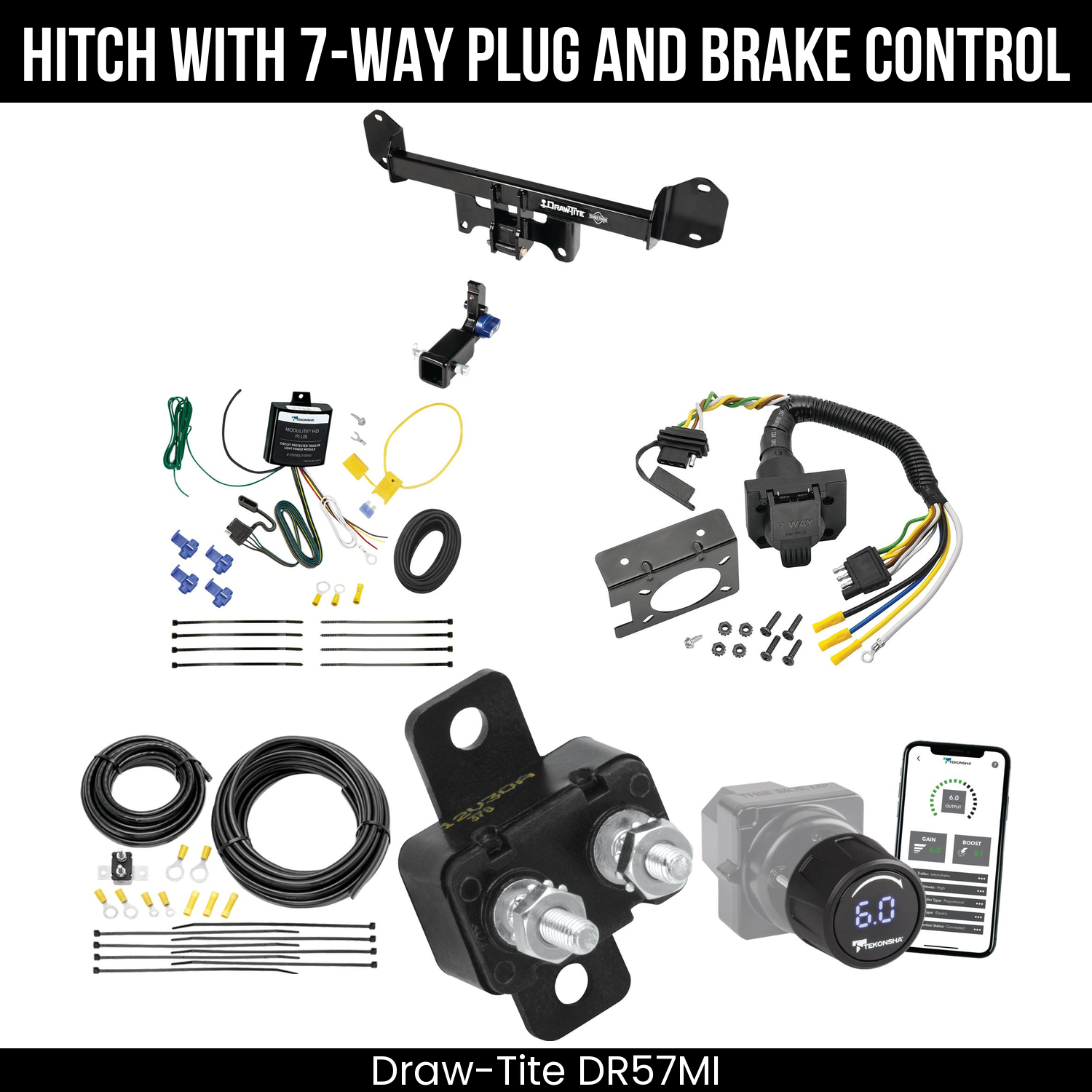 Draw Tite DR57MI Hitch With 7 Way Plug And Brake Control Bundle Featureimg