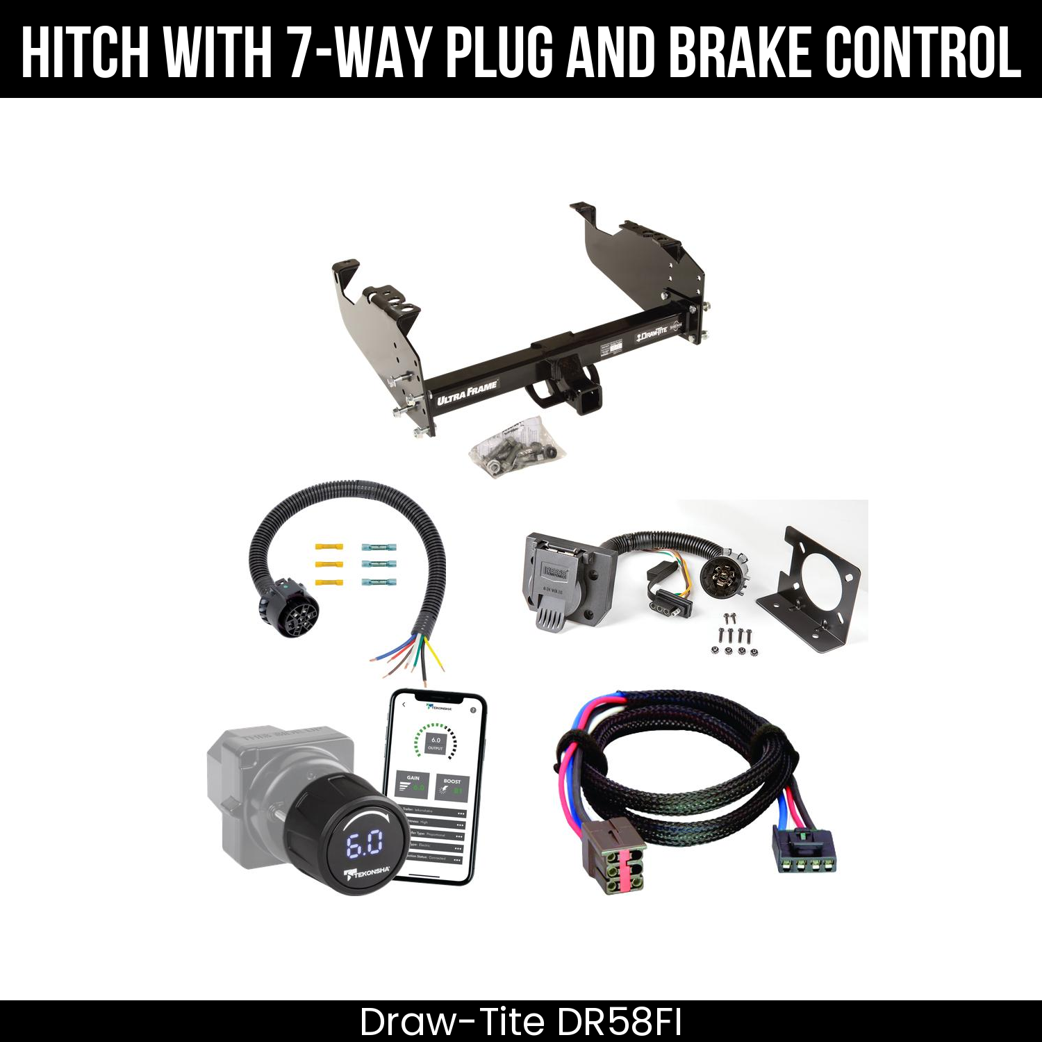 Draw Tite DR58FI Hitch With 7 Way Plug And Brake Control Bundle Featureimg