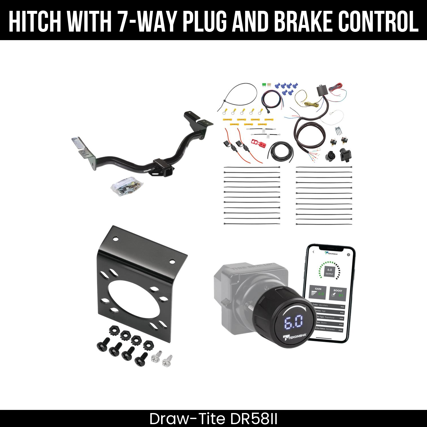 Draw Tite DR58II Hitch With 7 Way Plug And Brake Control Bundle Featureimg