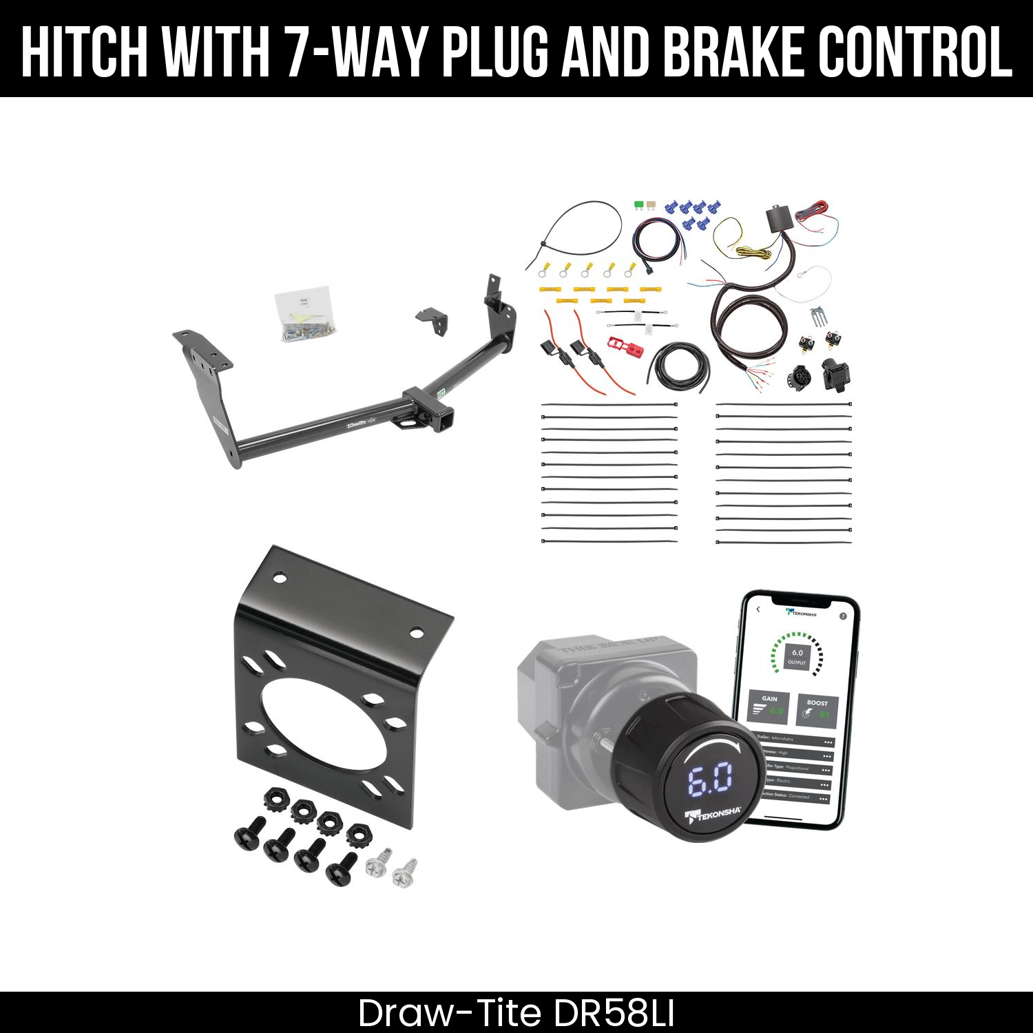 Draw Tite DR58LI Hitch With 7 Way Plug And Brake Control Bundle Featureimg